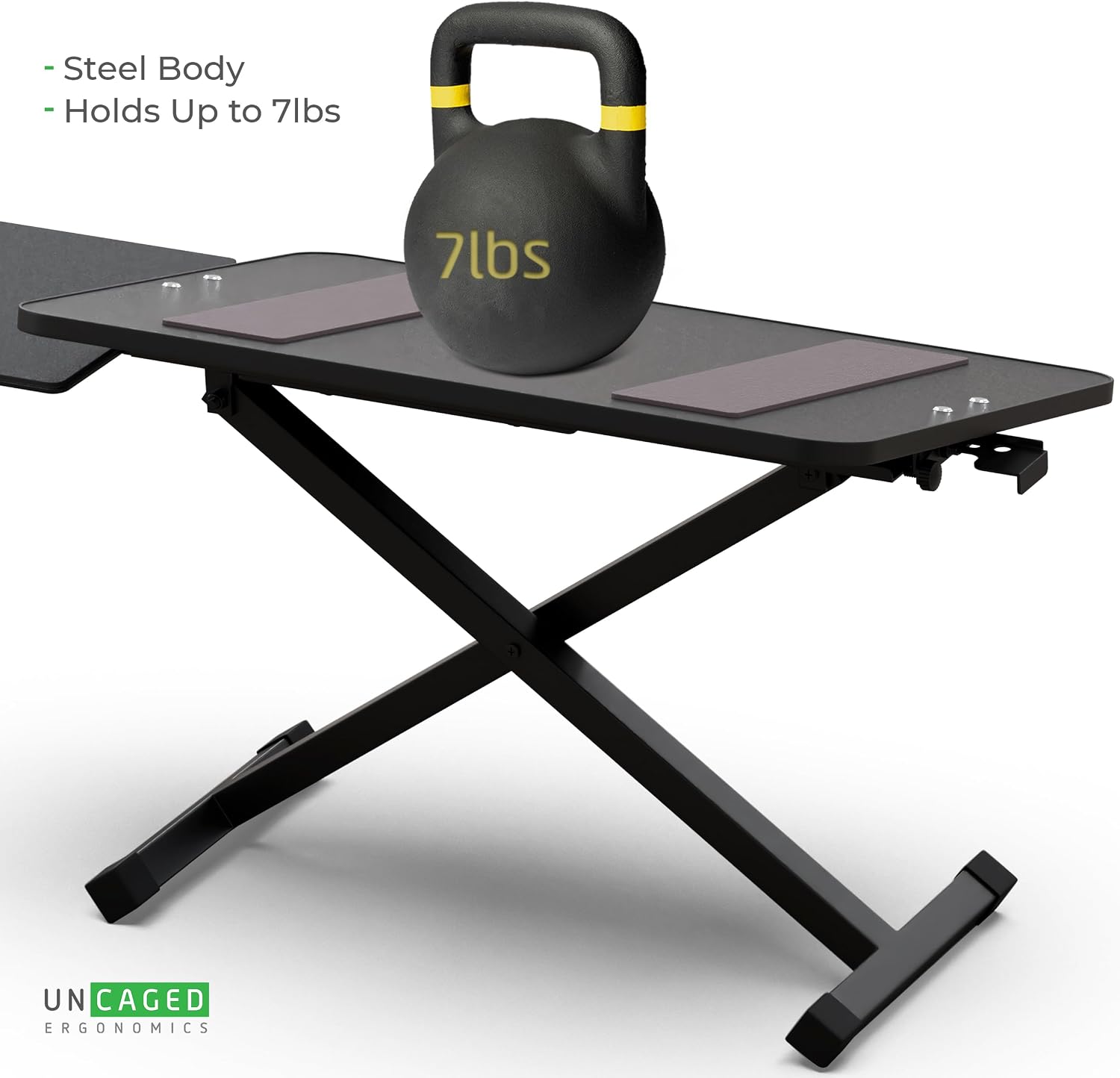 Uncaged Ergonomics KT3 Computer Keyboard Stand & Riser for Desk, Adjustable Raised Wrist Friendly Keyboard Stand Tray & Mouse Stand Lift Negative TIlt