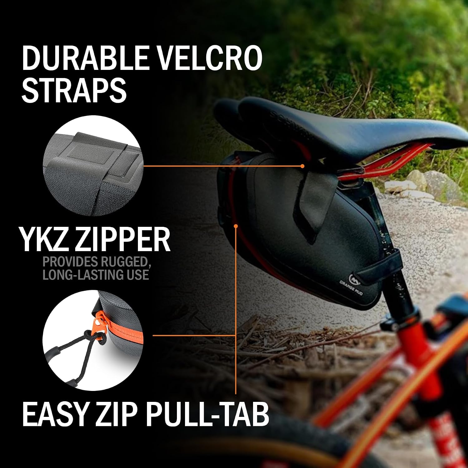 Orange Mud Waterproof Bike Frame Bag TPU Triangle Storage Bag
