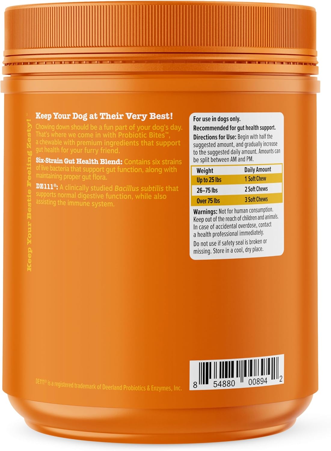 Zesty Paws Probiotics for Dogs - Digestive Enzymes for Gut Flora, Digestive Health, Diarrhea & Bowel Support - Clinically Studied DE111 - Dog Supplement Soft Chew for Pet Immune System - Pumpkin, 90ct