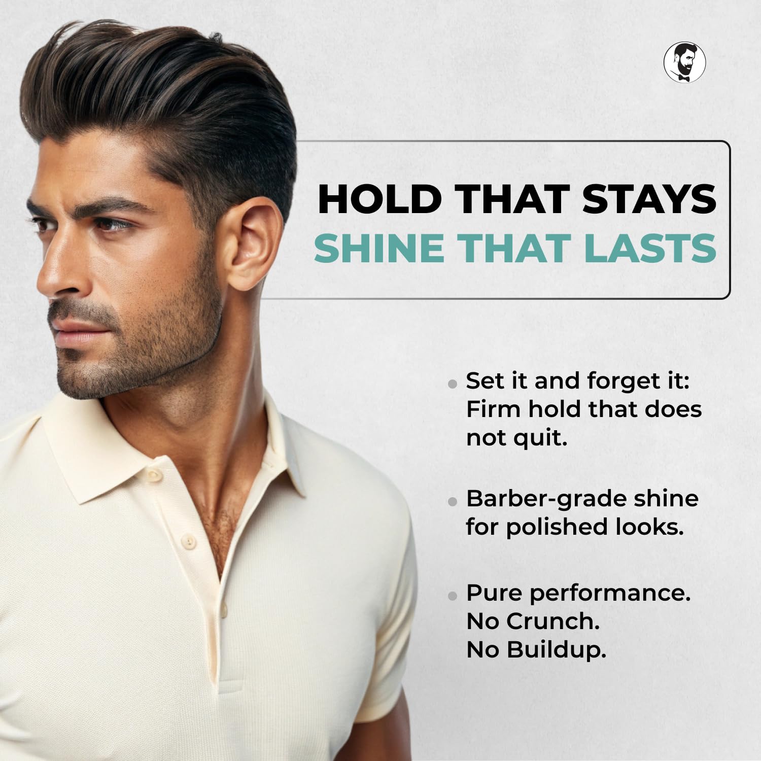Gentlemen Republic 8oz Refined Hair Gel, 24 Hour Shine and Hold | Humidity resistant, alcohol-free formula that never flakes — professional hold made in the USA