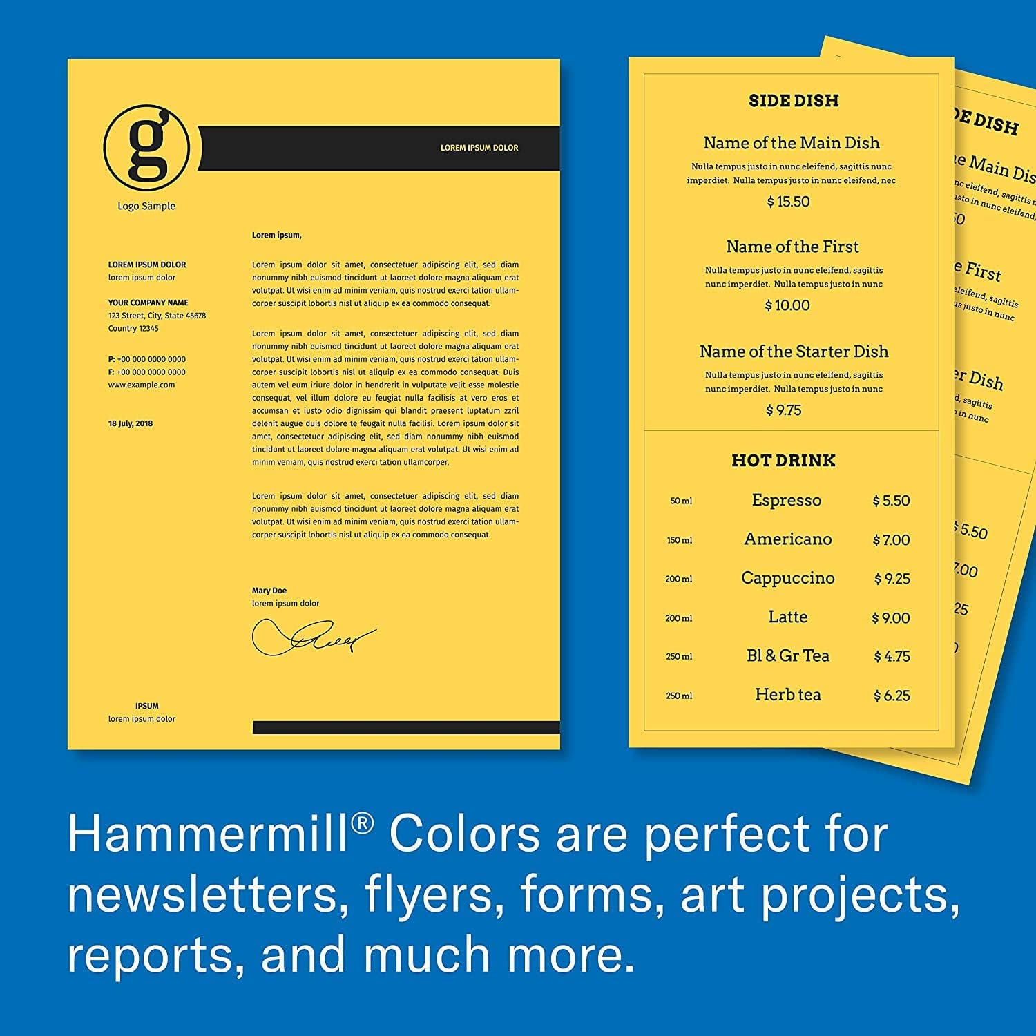 Hammermill Colored Paper, 20 lb Ivory Printer Paper, 8.5 x 11 - Made in the USA, Pastel Paper, 103176R - 1 Ream (500 Sheets)