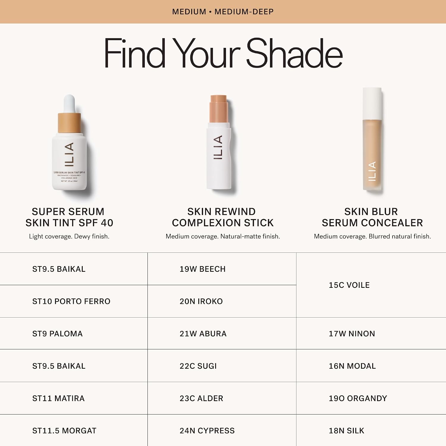 ILIA - Super Serum Skin Tint SPF 40 (Diaz ST7, 1 fl oz | 30 ml)