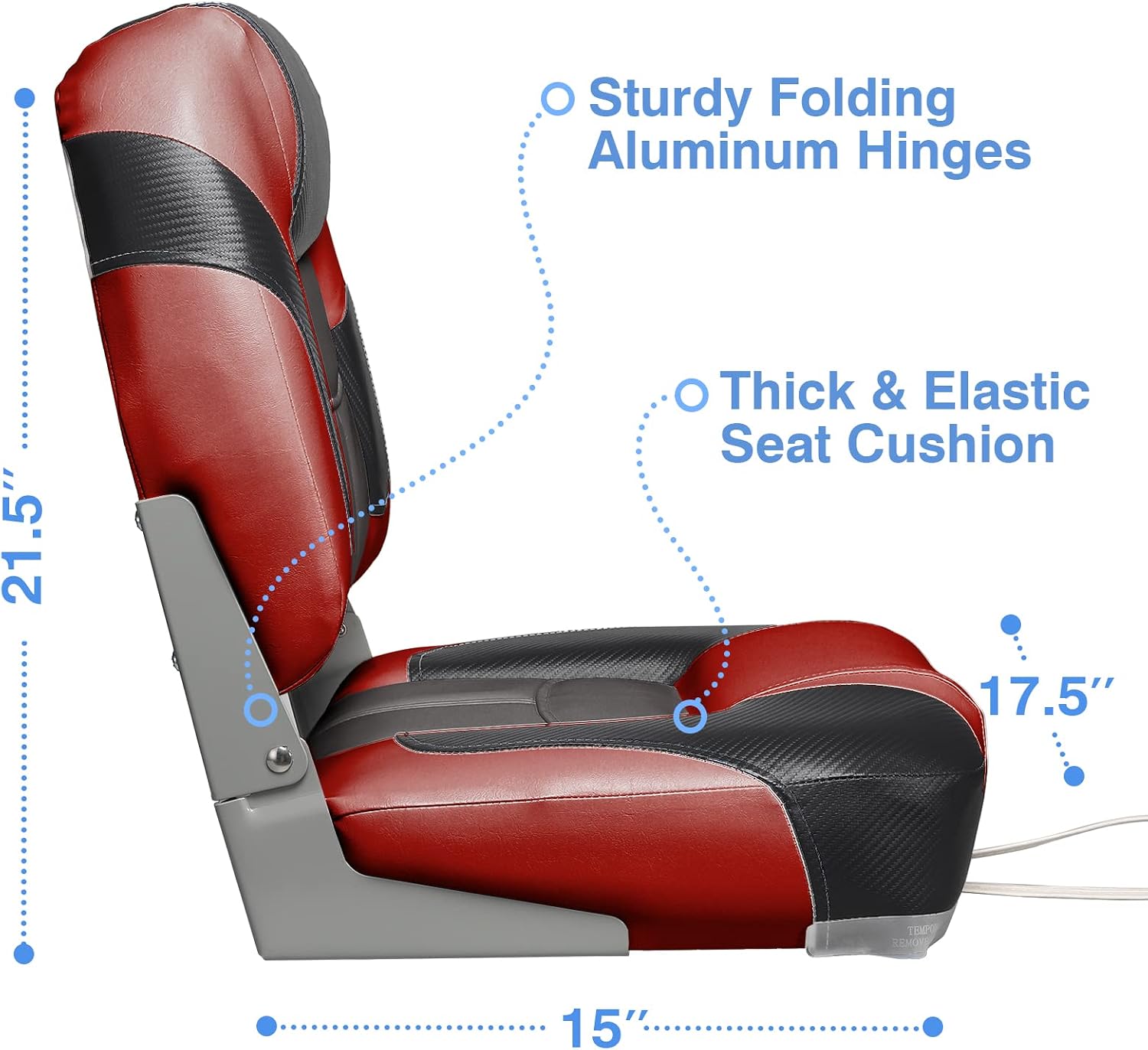 Leader Accessories Low/High Back Folding Fishing Marine Boat Seat 2 Pack