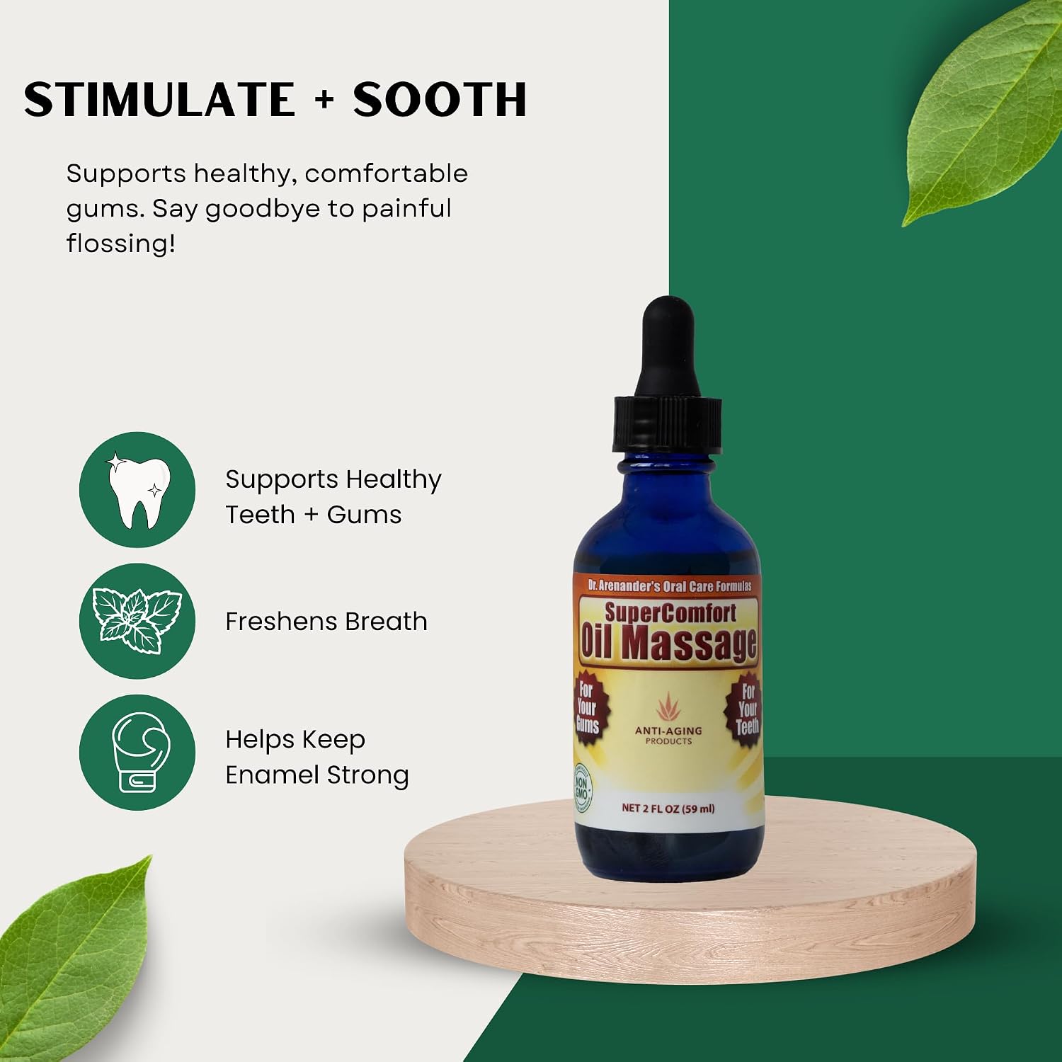 Healthy Teeth & Gum Mouthwash 8 fl oz, Herbal Oral Rinse for Fresh Breath | Organic, alcohol- & fluoride-free, non-GMO; supports healthy gums & enamel