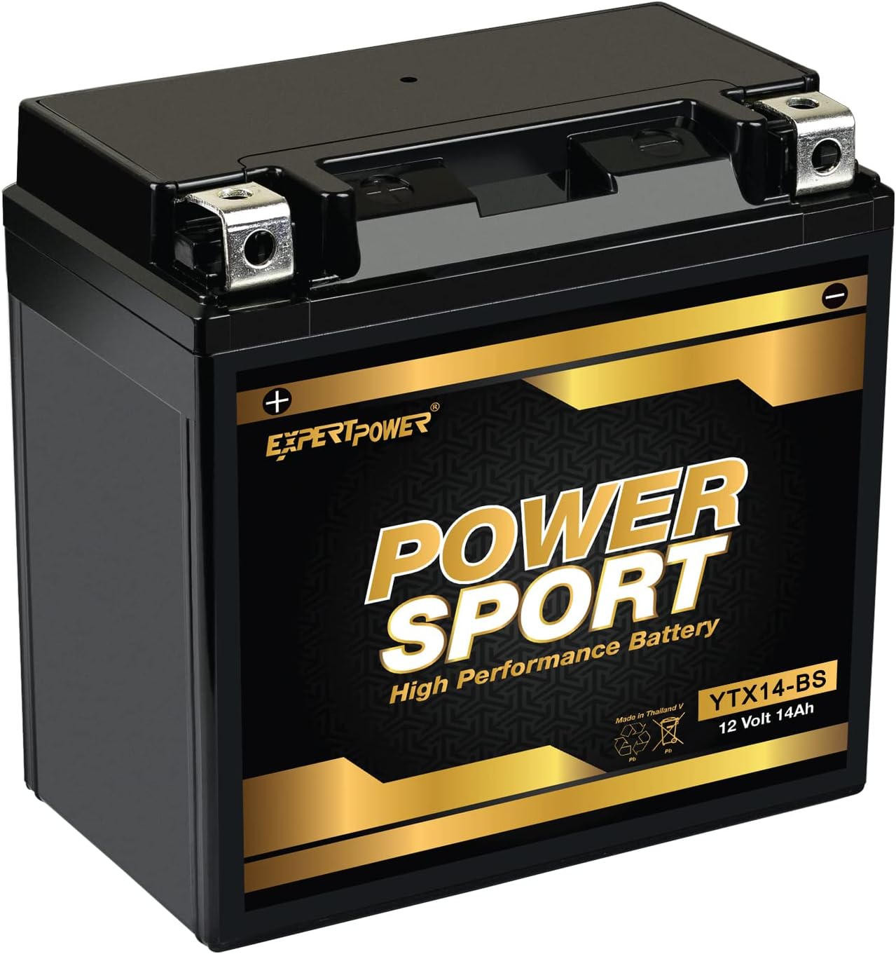 ExpertPower YTX14-BS ATV Battery - 220 CCA AGM Motorcycle Battery 12V 14Ah 10Hr ETX14-BS, UTV, Scooter, Snowmobile, 4 Wheeler Powersports Batteries