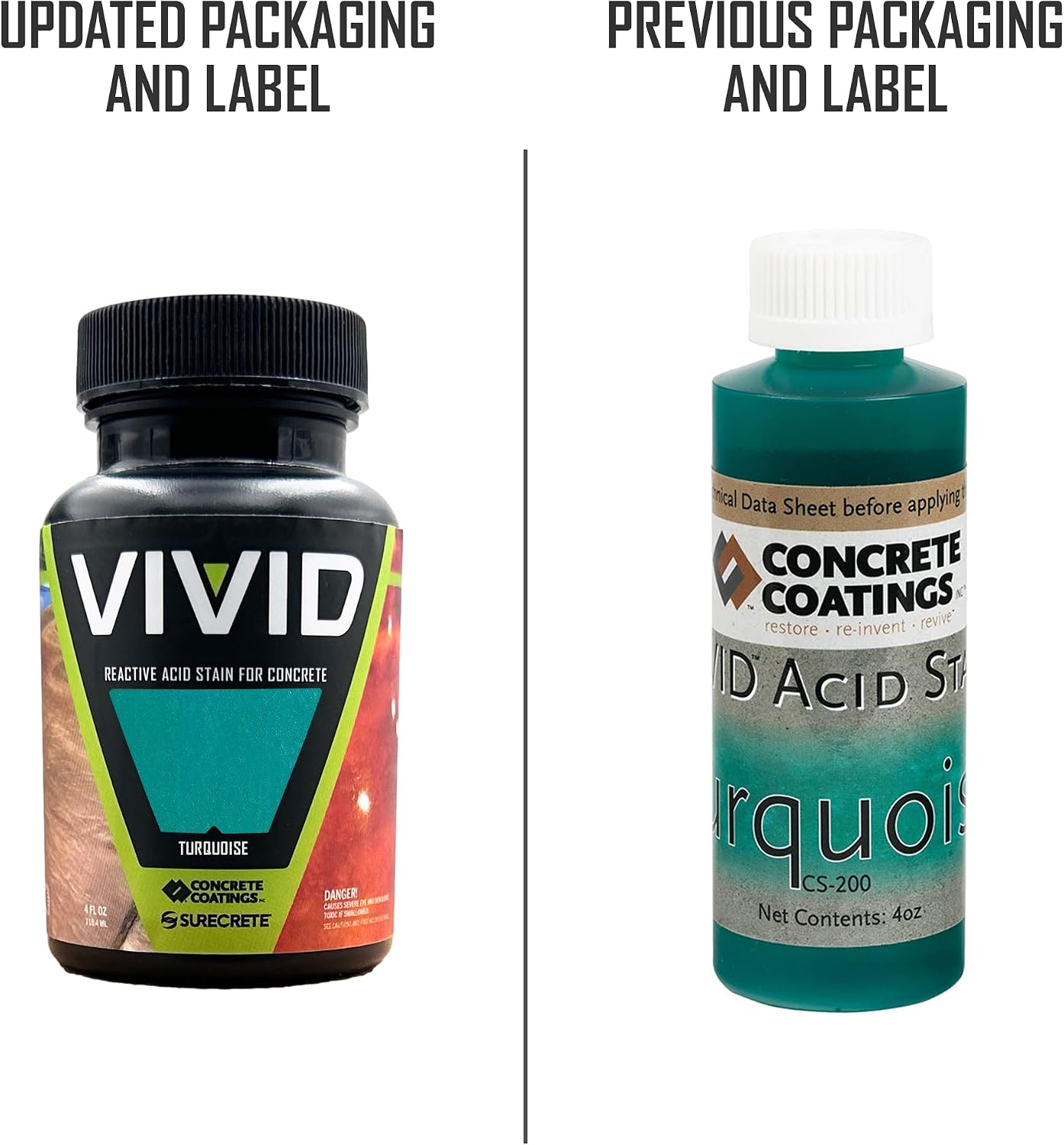 CC Concrete Coatings Vivid Acid Stain for Concrete | Weathered Terracotta | 4 oz Tester