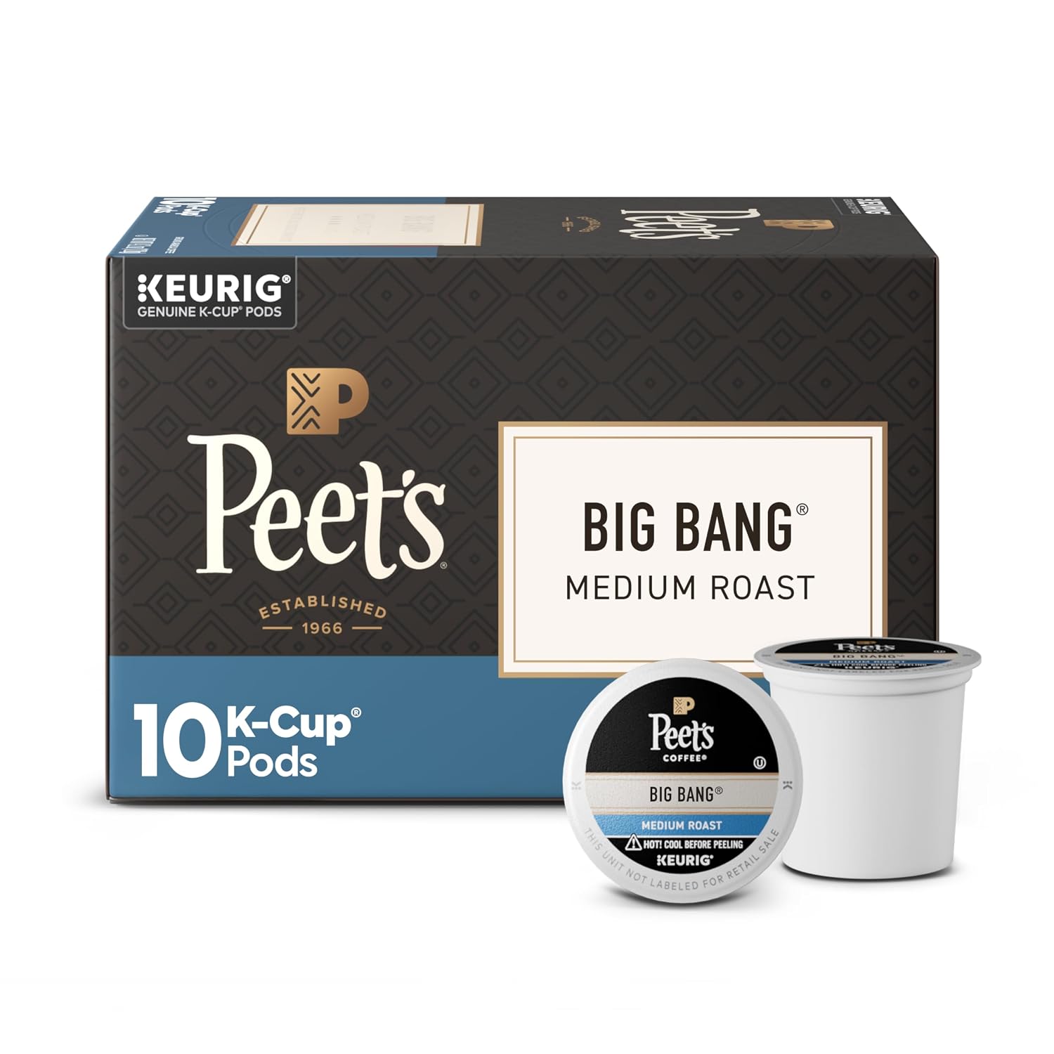 Peet's Coffee, Medium Roast Keurig K-Cup Pods, 100% Arabica Coffee - Big Bang 60 Count (6 Boxes of 10 K-Cup Pods)