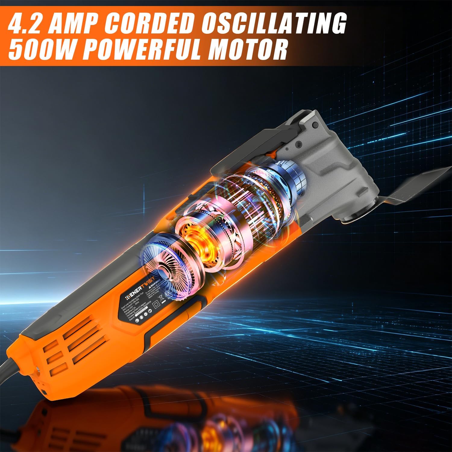 ENERTWIST 4.2 Amp Oscillating Multitool Kit with 31pcs Saw Accessories