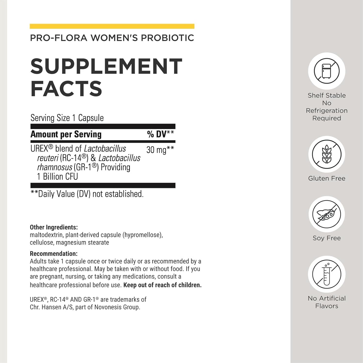 Integrative Therapeutics Pro-Flora Women’s Probiotic - Vaginal Health Probiotic*- Supports Urogenital Health in Women* - Convenient Daily Use - 30