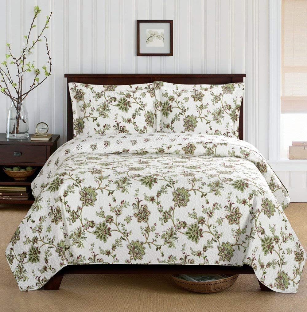 Royal Hotel Ayat Birds Oversized Coverlet Set Queen Size – Luxury Queen Quilt Bedspread, All Season Soft Filled Quilts