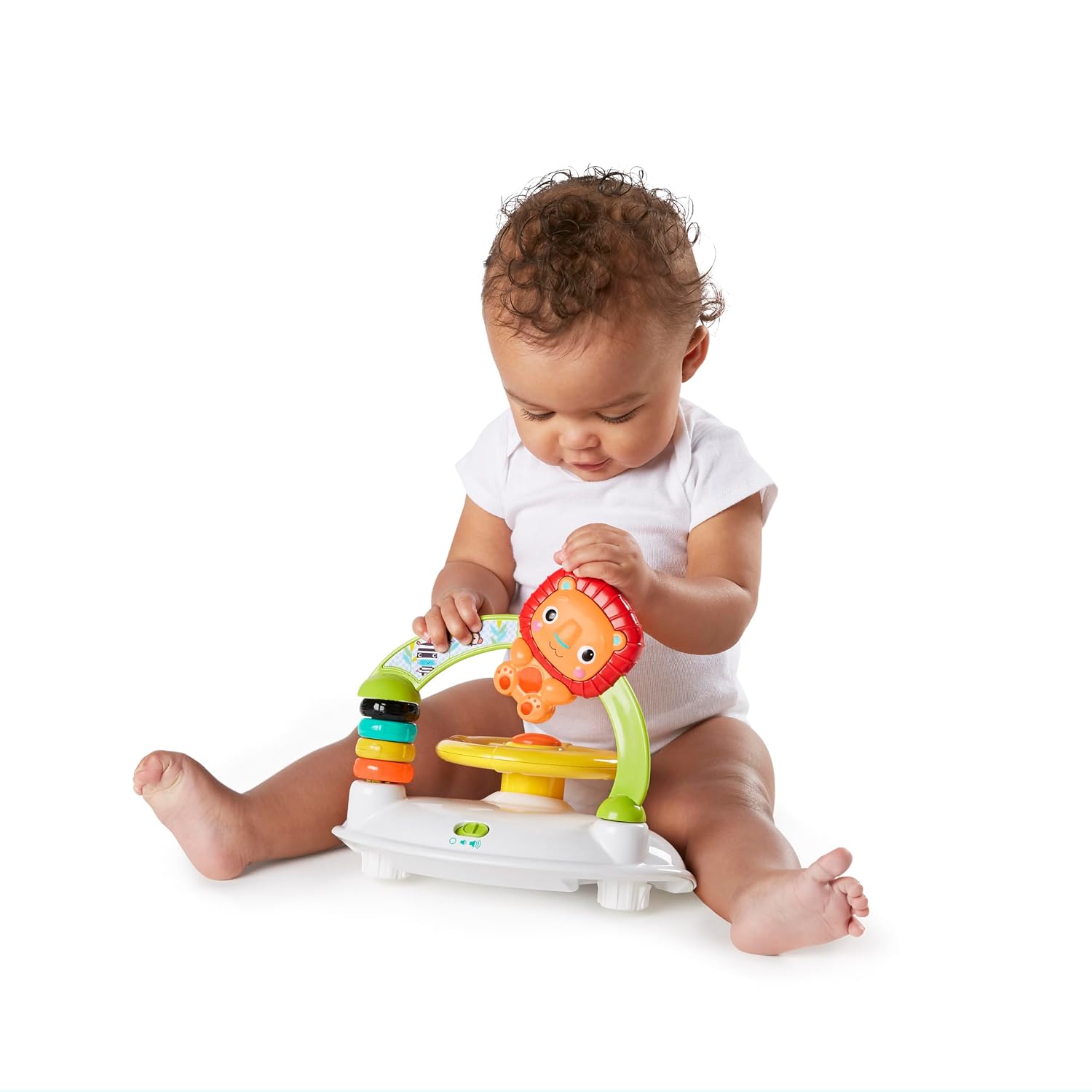 Bright Starts JuneBerry Walk-A-Bout Baby Walker and Entertainer, with Easy Fold Frame for Storage, Ages 6 Months +