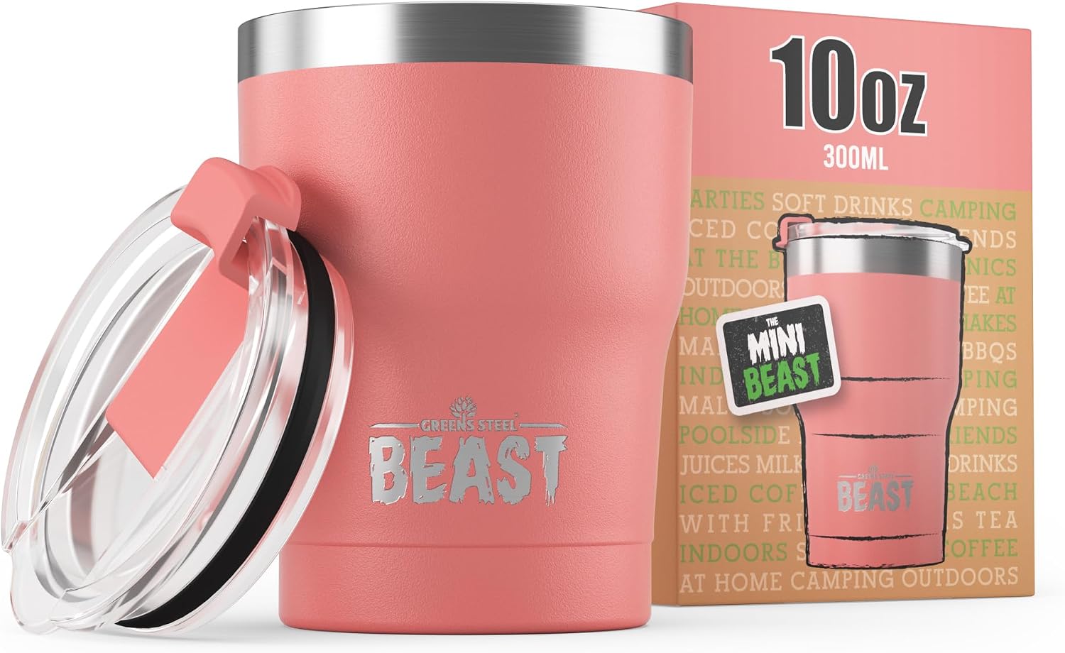 Beast 30 oz Tumbler Stainless Steel Vacuum Insulated Coffee Ice Cup Double Wall Travel Flask (Cupcake Pink)