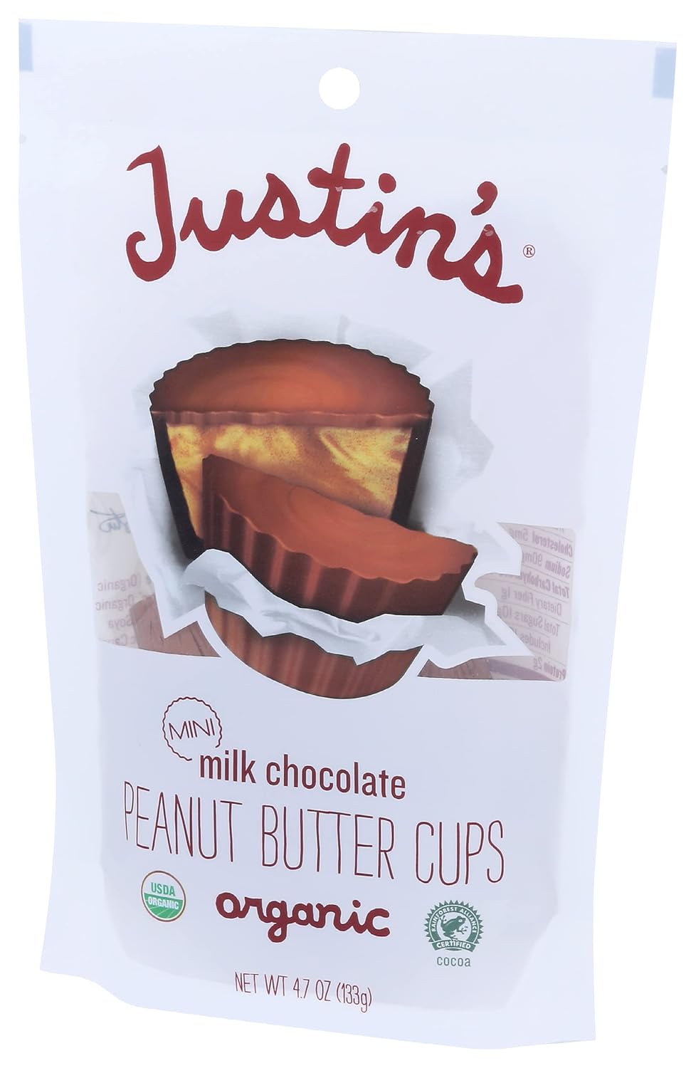 Justin's, Mini Peanut Butter Cups, Milk Chocolate, 4.7 oz