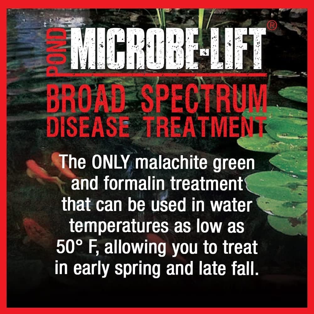MICROBE-LIFT BSDT16 Broad Spectrum Disease Treatment for Ponds and Outdoor Water Garden, Safe for Live Koi Fish, Goldfish, Plants, and Decor, 16 Fl Oz