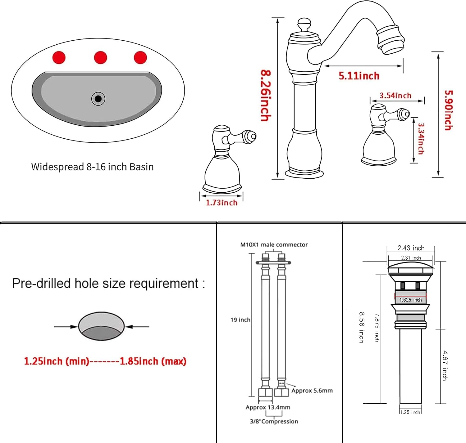 Oil Rubbed Bronze Bathroom Faucet Single Handle One Hole