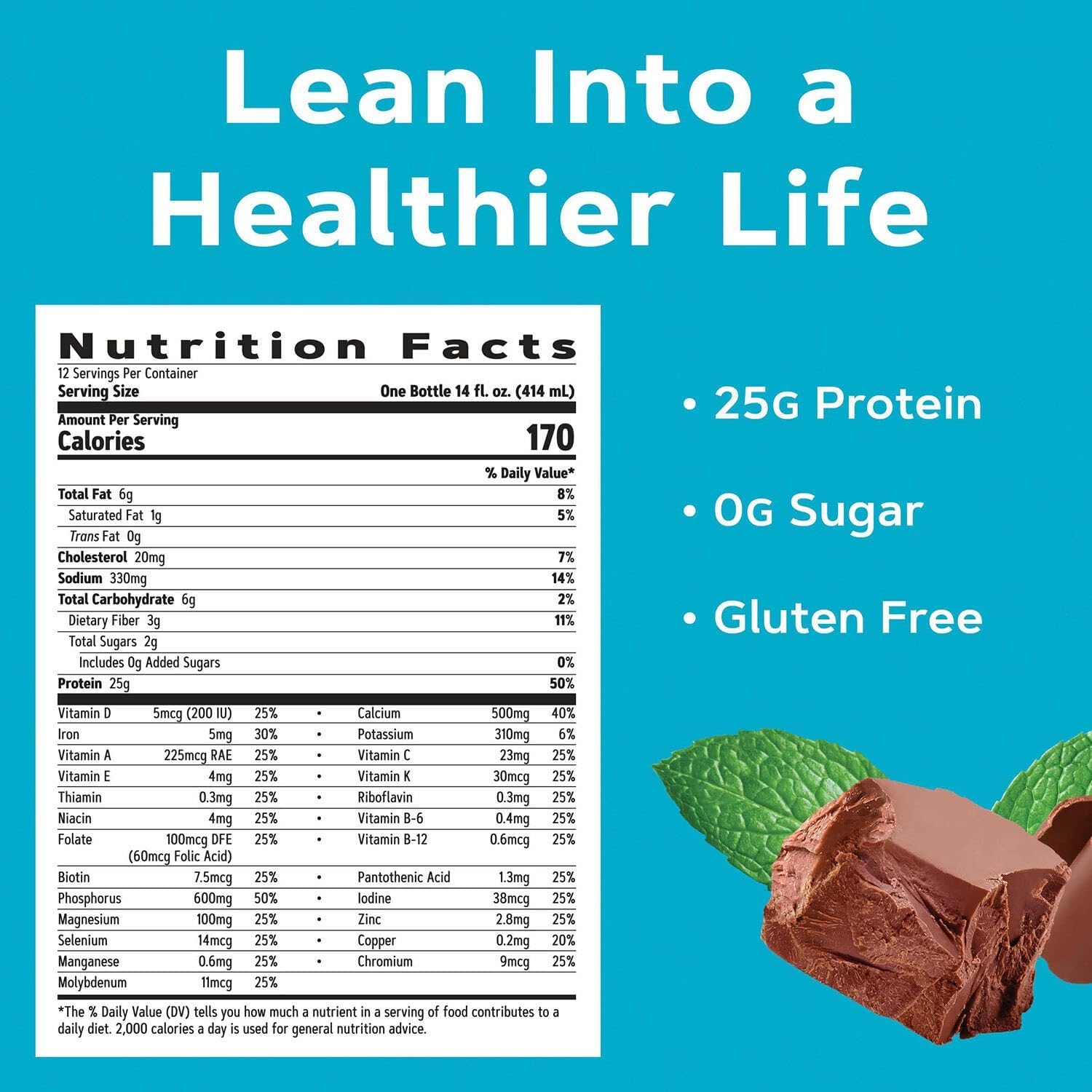 GNC Lean Shake 25 Protein Shake, Clinically Proven Weight Management, Meal Replacement, 25g Protein with Zero Added Sugar, Ready to Drink, Vanilla Bean, Pack of 12