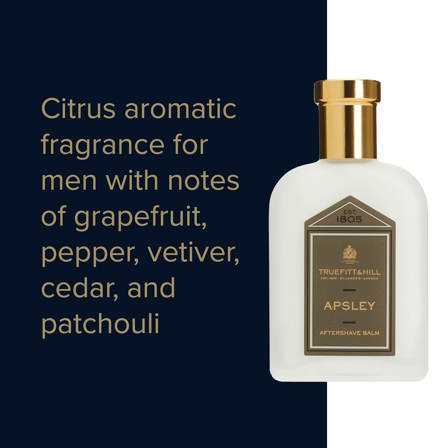 Truefitt & Hill Luxury Aftershave Balm - Apsley - Premium Soothing Moisturizer with Aloe Vera Extract - Ideal for Sensitive Skin, Razor Burn Relief