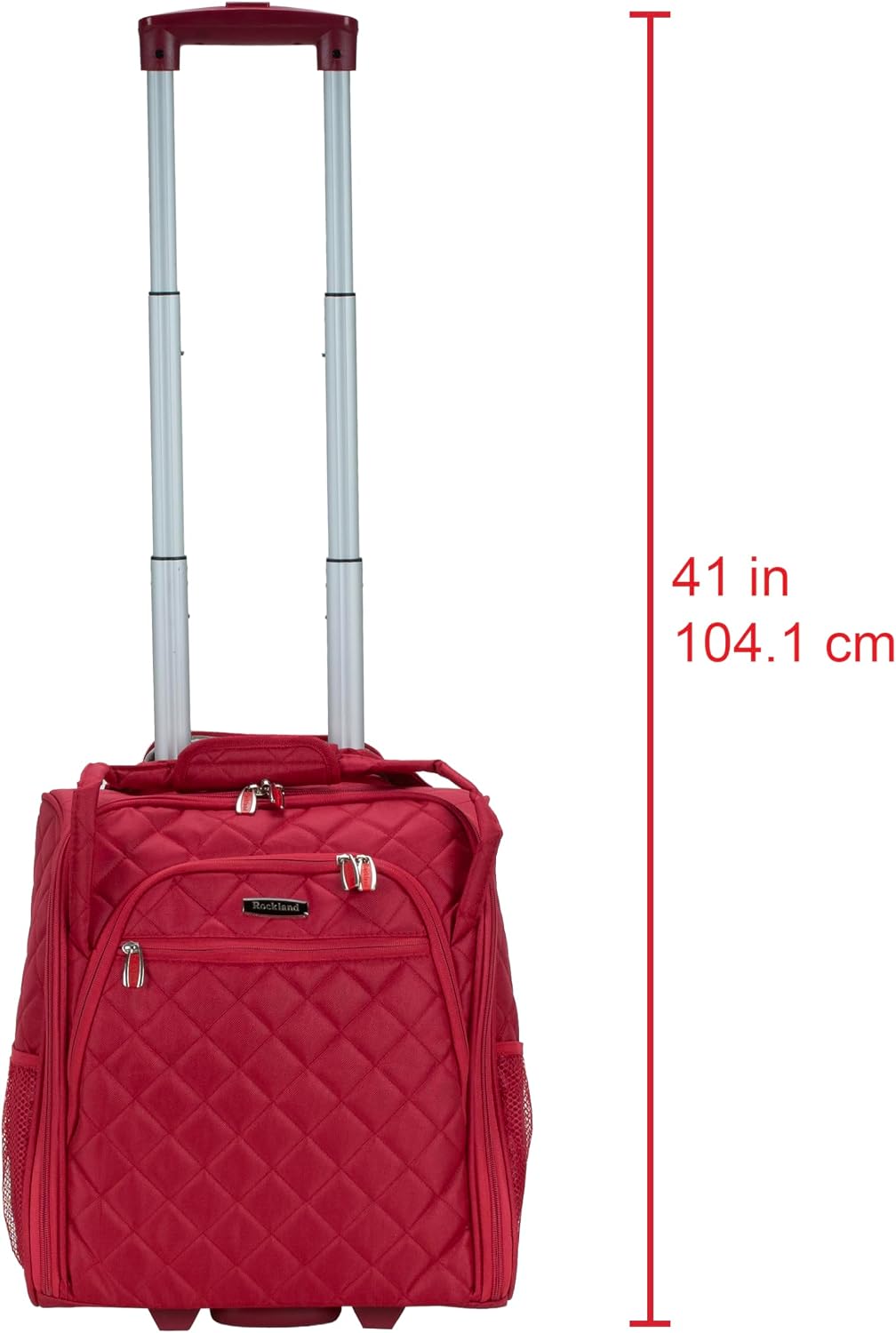 Rockland Melrose Upright Wheeled Underseater Carry-On Luggage, Red
