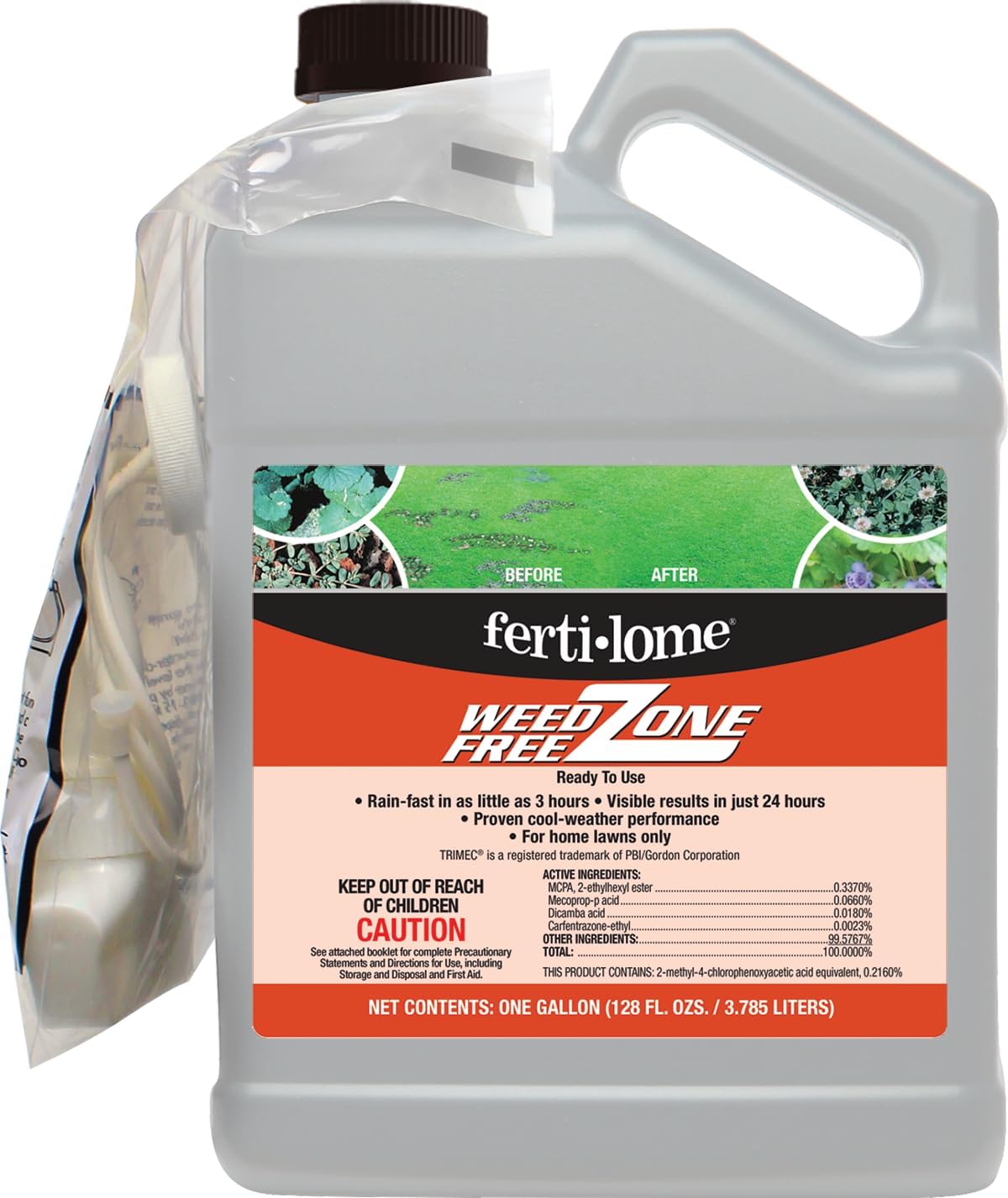 Fertilome (10532) Weed Free Zone Broadleaf Weed Killer RTU, 1 Gal