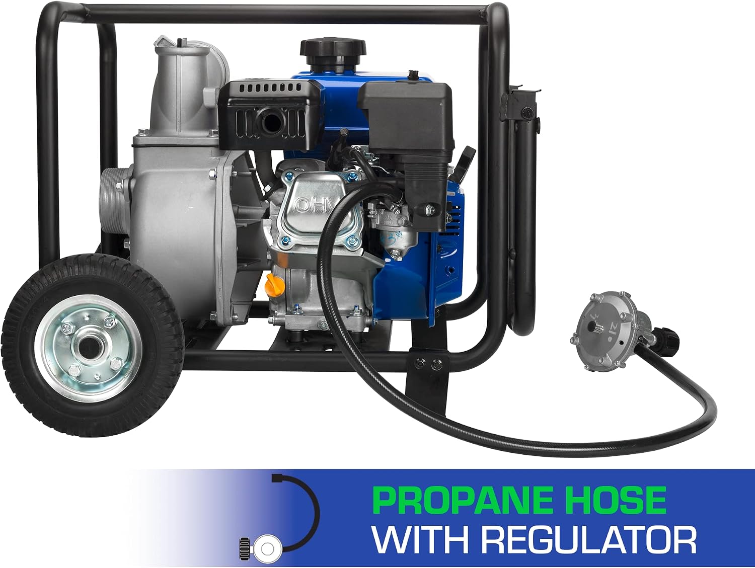 DuroMax XP652WP 208cc 158-Gpm 3600-Rpm 2-Inch Gasoline Engine Portable Water Pump, 50 State Approved, XP652WP, Blue