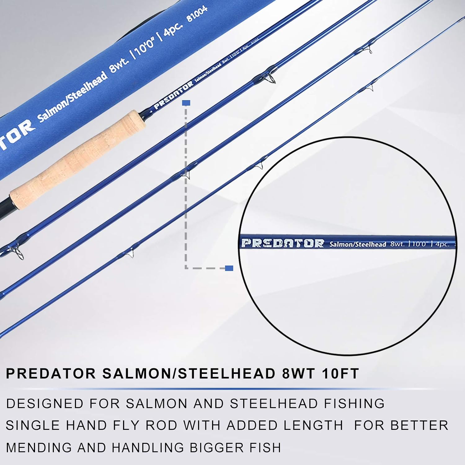 M MAXIMUMCATCH Maxcatch Predator Big Game and Saltwater Fly Fishing Rod: 7'11''/9'/9'2''/10', 4-Piece, 8/9/10/11/12 Weight