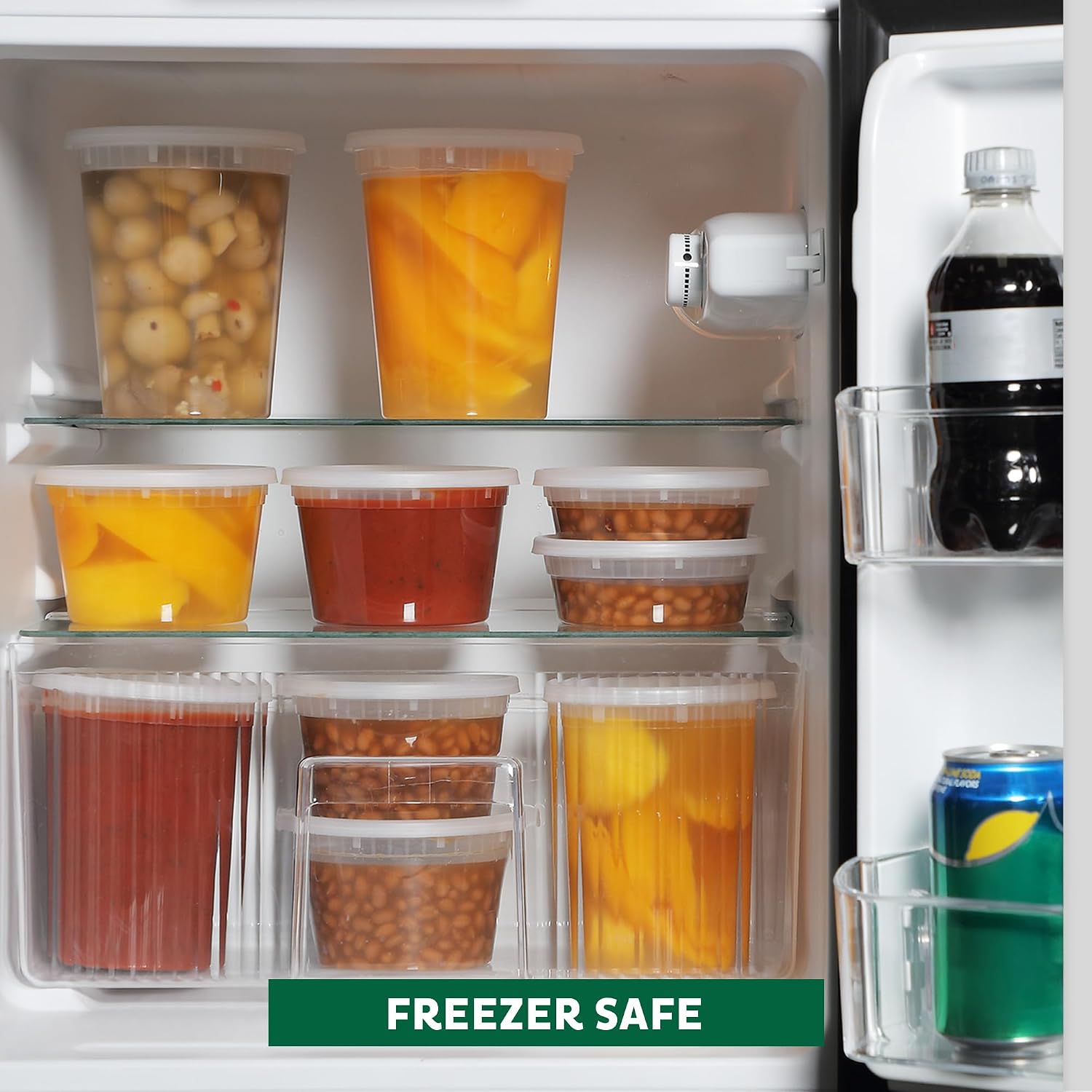 Freshware Food Storage Containers [24 Set] 32 oz Plastic Deli Containers with Lids, Slime, Soup, Meal Prep Containers | BPA Free | Stackable | Leakproof | Microwave/Dishwasher/Freezer Safe