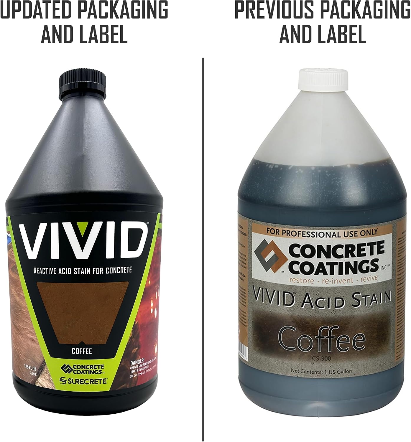 CC Concrete Coatings Vivid Acid Stain for Concrete | Weathered Terracotta | 4 oz Tester