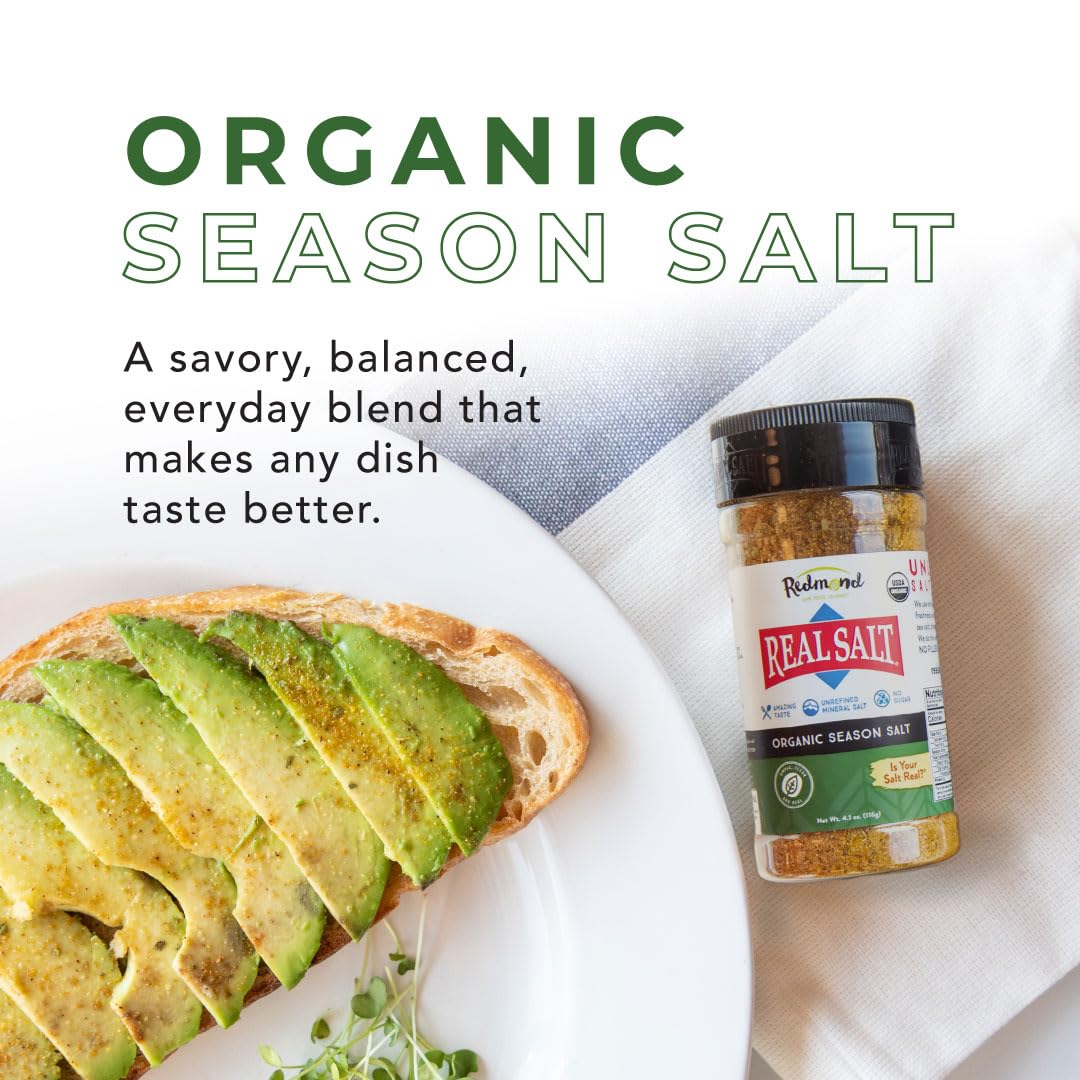 Redmond - Real Salt Seasoning, Natural Unrefined Gluten Free 8.25 Ounce