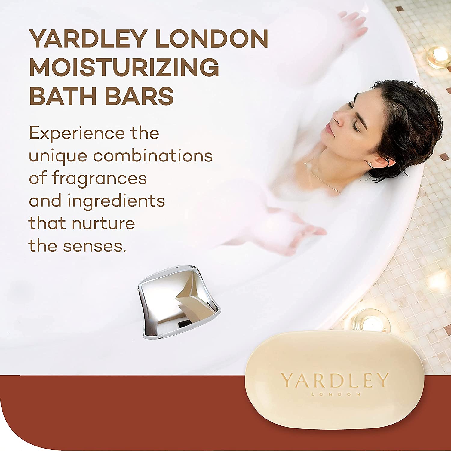 Yardley Moisturizing Bar Cocoa Butter 4.0 oz (Pack of 6)