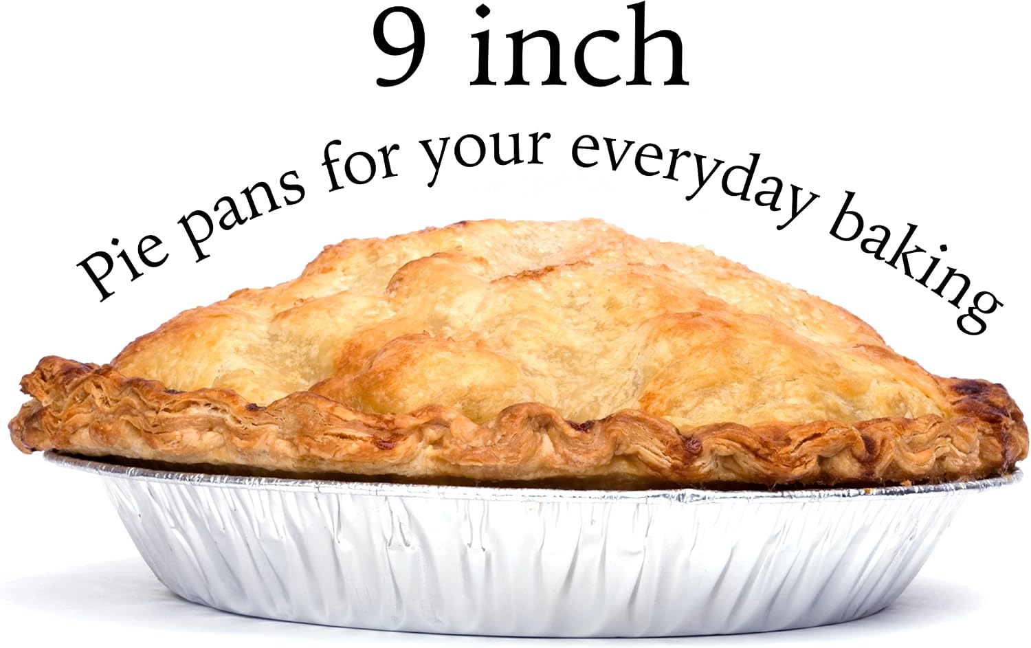 9" Aluminum Foil Pie Tins (25 Pack), Disposable Aluminum Pie Pans, Foil Pans for Baking, Cooking, Freezer Safe, Round Foil Pans