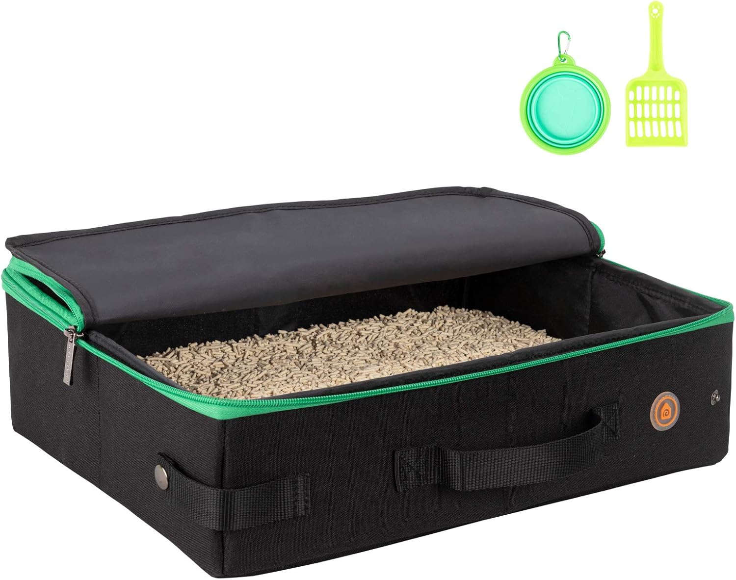 Portable Travel Litter Box for Cats with Lid to Contain Litter and Odor. Easy to Carry, Clean and Store. Easy for Car Travel, Hotle Stays