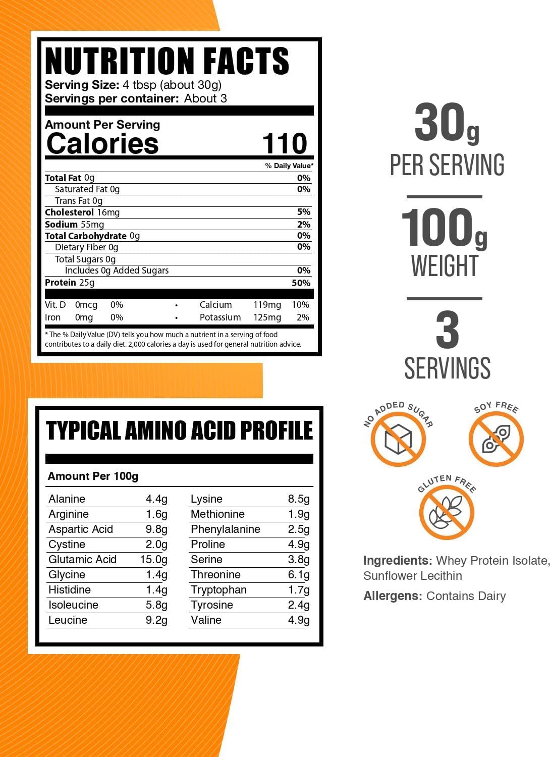 BulkSupplements.com Hydrolyzed Whey Protein Isolate Powder - Whey Isolate Protein - Unflavored & Gluten Free, 30g per Serving, 1kg (2.2 lbs) (Pack of 1)
