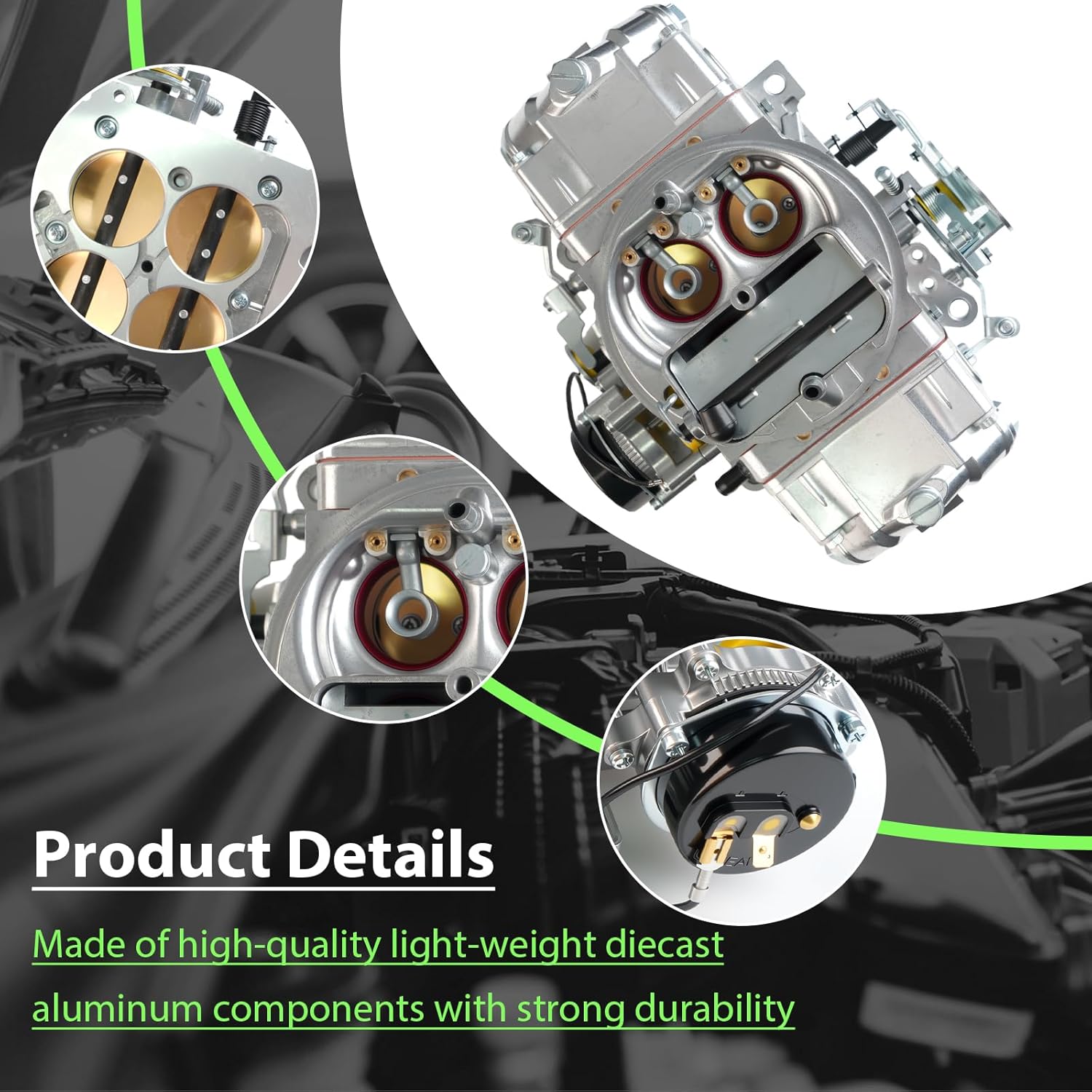 BR-67255 Carburetor 4150 Model 650 CFM 4 Barrel For Holley Quick Fuel Brawler Double-Pumper Carburetor Mechanical Secondary Electric Choke