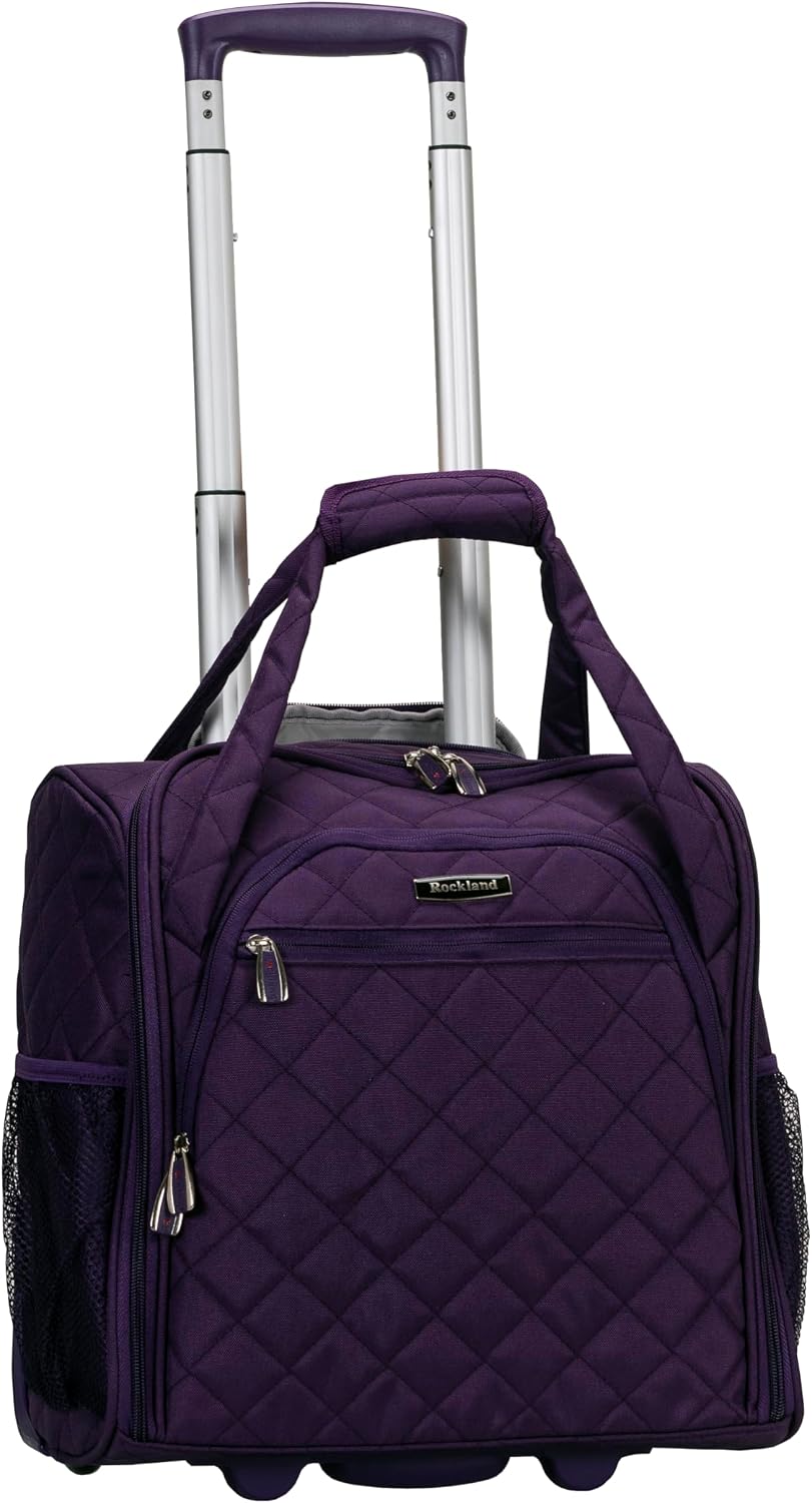 Rockland Melrose Upright Wheeled Underseater Carry-On Luggage, Red