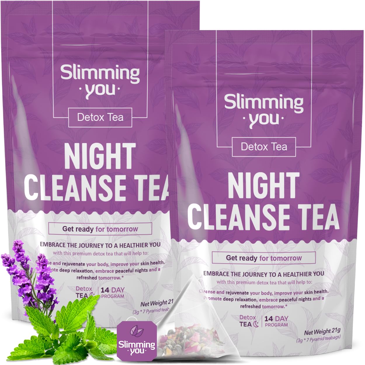 TAOISTEA 14 Day Detox Tea for Weight Loss, Body Cleanse, Metabolism Boost - Morning Boost and Night Cleanse Teas