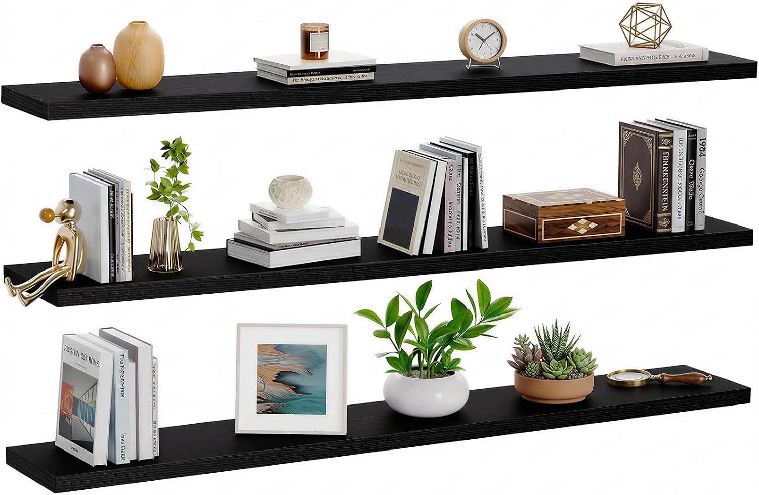AMADA HOMEFURNISHING Floating Shelves, Wall Shelves for Bathroom/Living Room/Bedroom/Kitchen Decor
