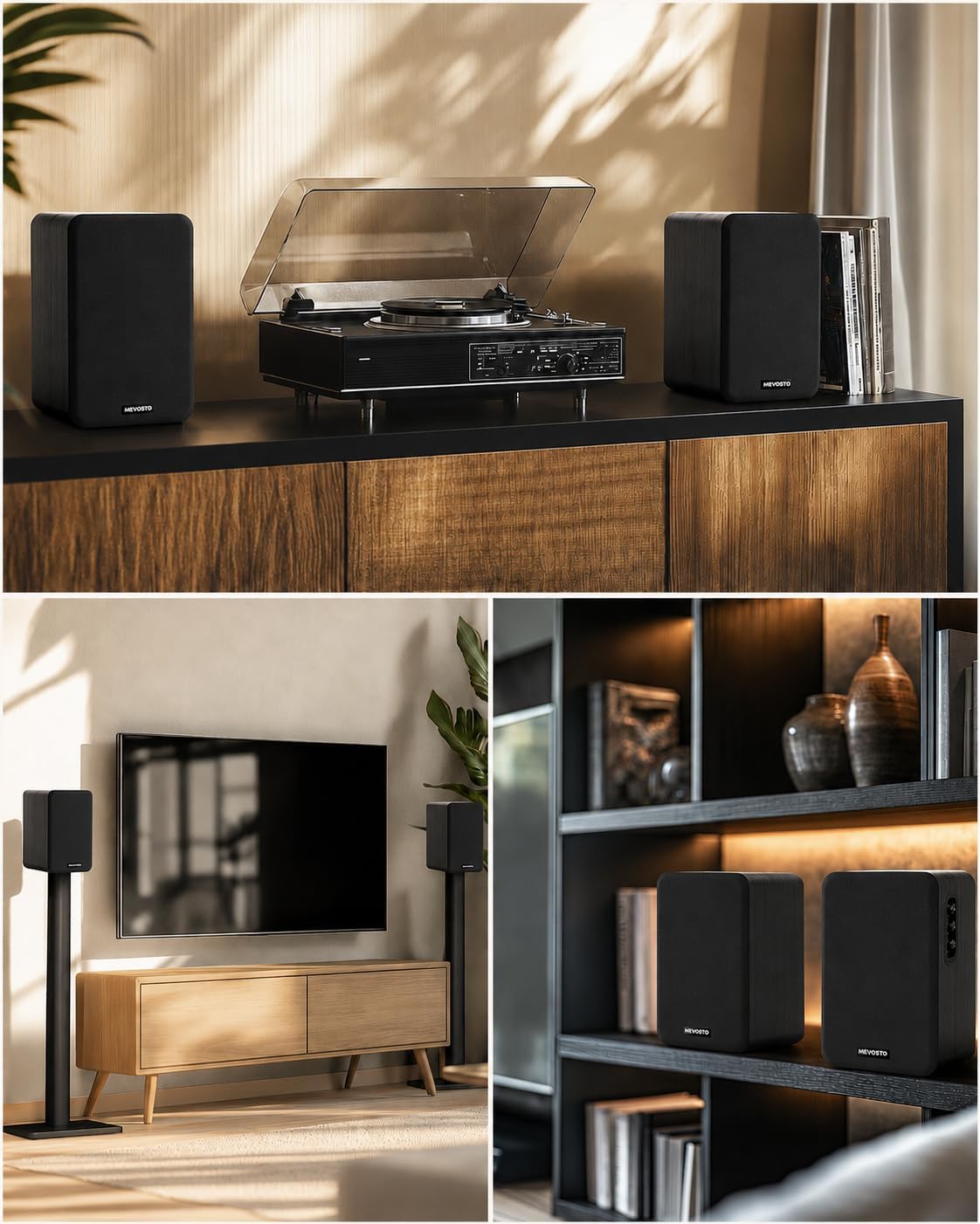 Active Bookshelf Speakers 36W RMS - BT 5.4 Wireless Speaker with 5 Inch Woofer, Silk Dome Tweeter PC Speakers - USB Digital Audio Studio Monitors Bass & Treble Adjust AUX Input for Record Player TV