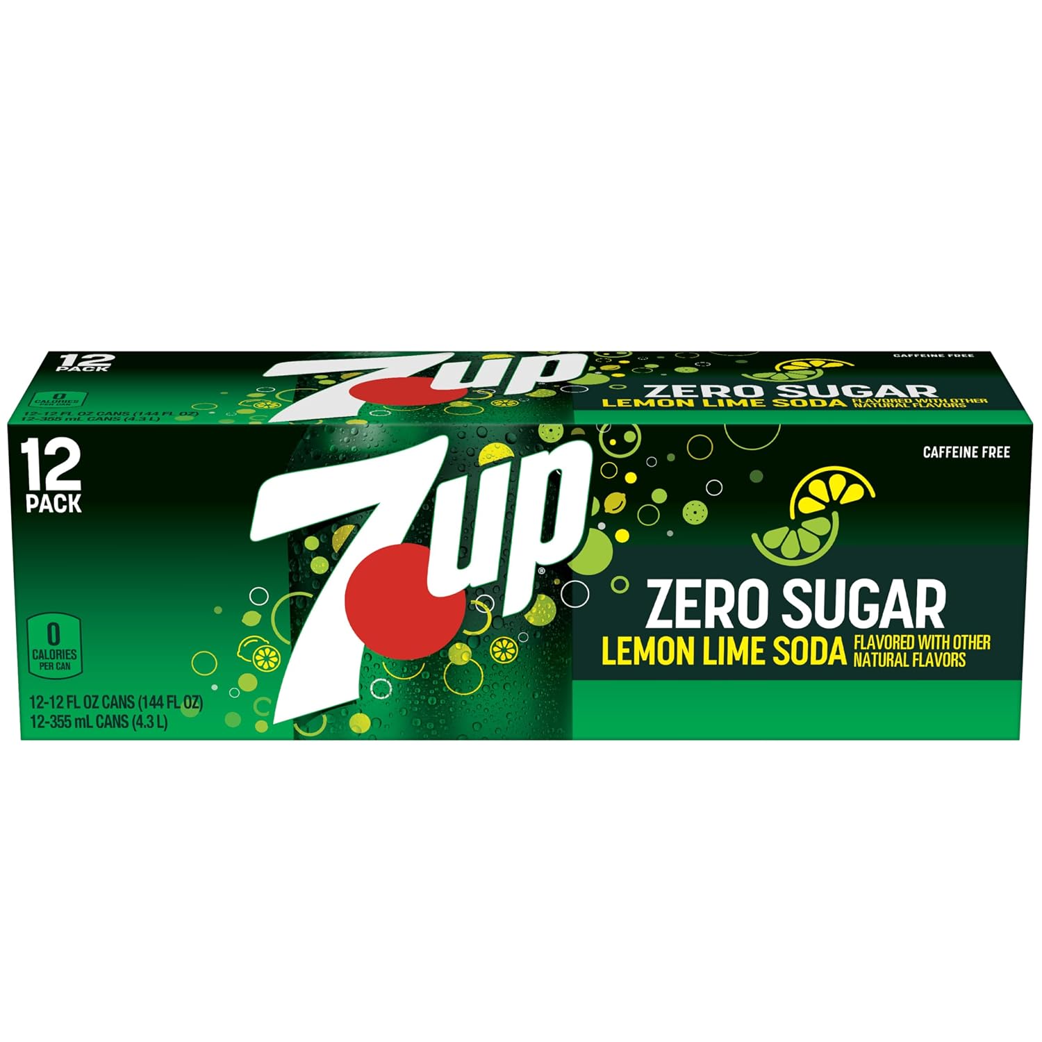 Zero Sugar 7-Up Soda, 12 Oz., Pack of 12