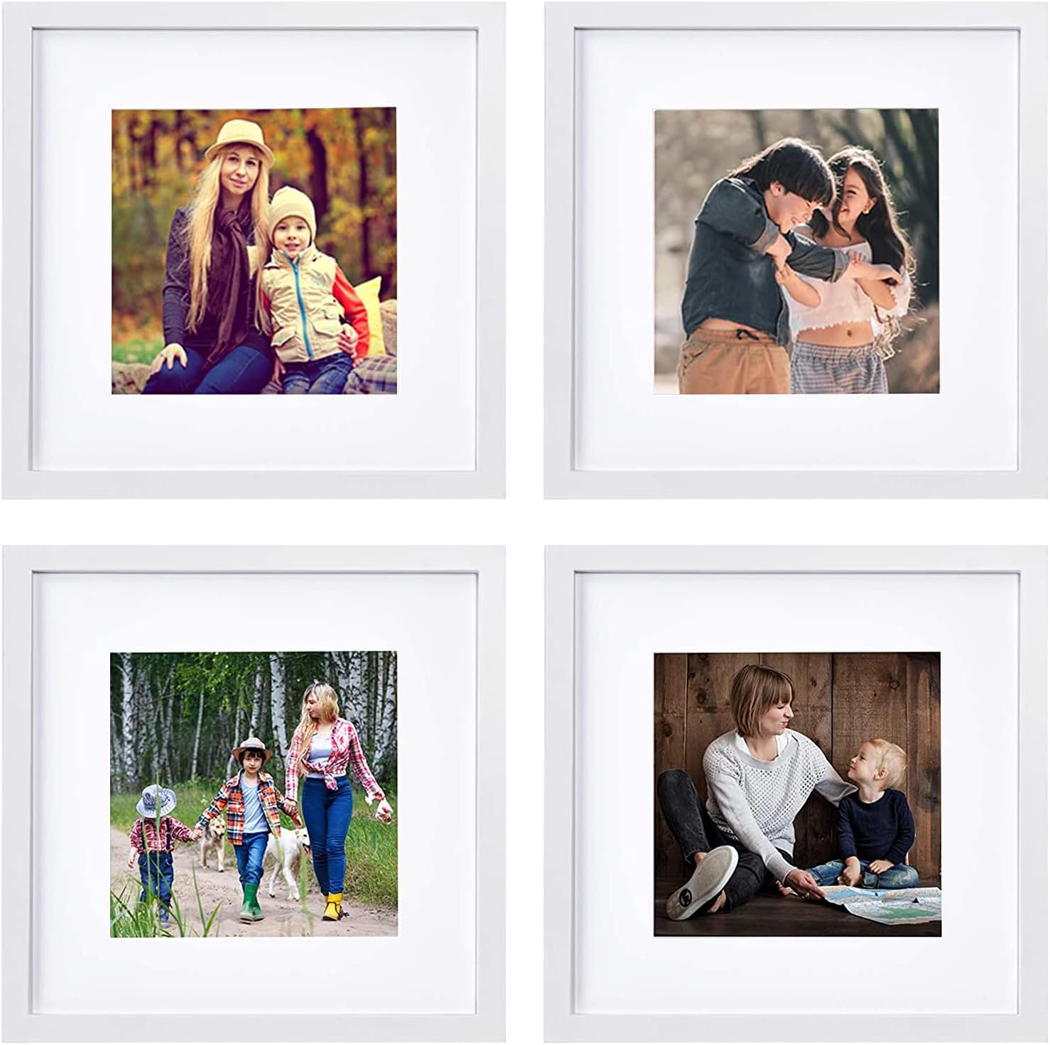 pojah 12x12 Black Picture Frame Set of 4,Wall Frames,HD Plexiglass