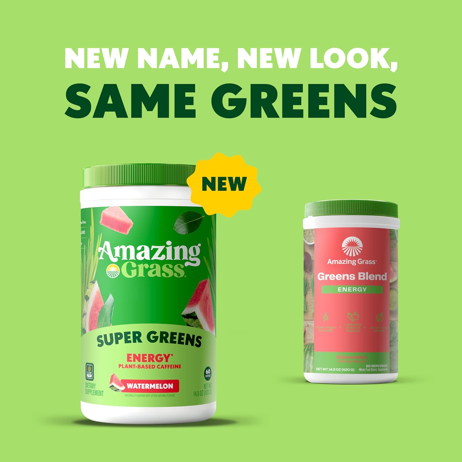 Amazing Grass Super Greens Powder Energy Lemon Lime, 30 Servings | Organic Energy Greens Powder with Plant-Based Caffeine, Yerba Mate & Green Tea Leaf for Sustained Energy & Focus