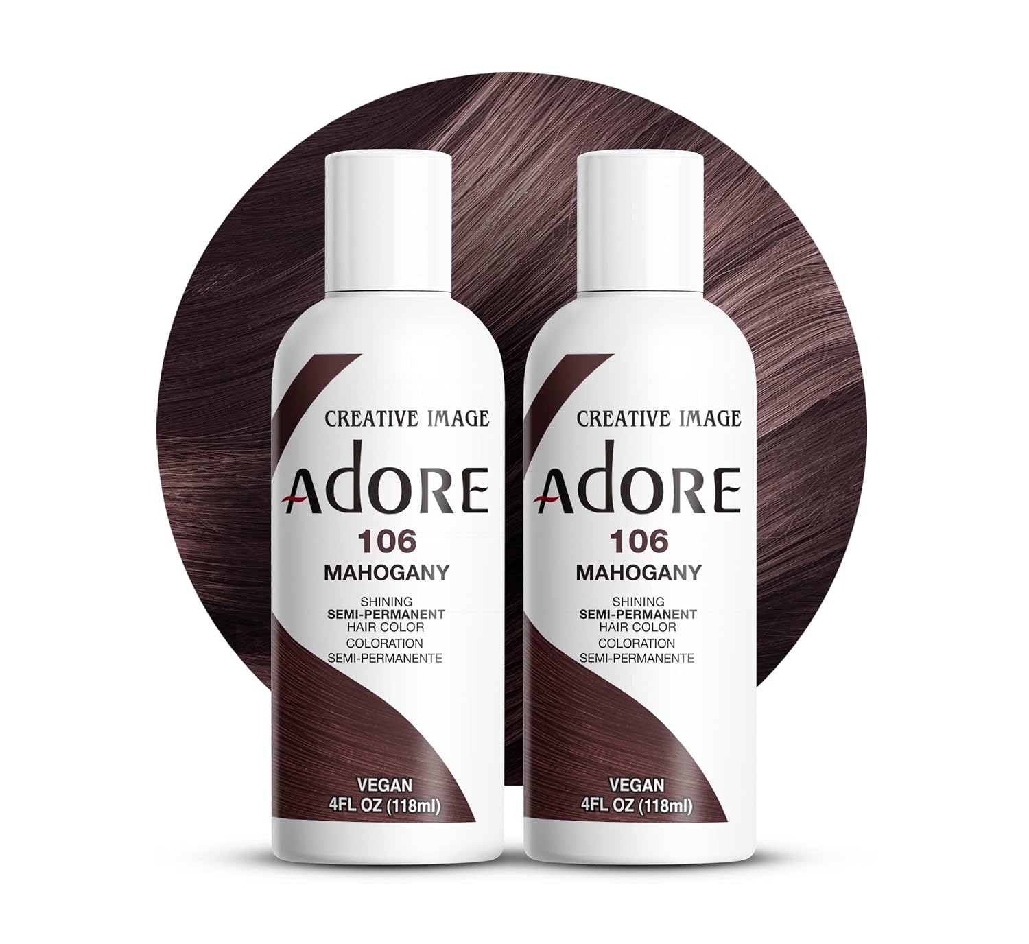 Adore Semi Permanent Hair Color, 107 Mocha, 4 Fl Oz | Vegan & Cruelty-Free Brown Hair Dye | No Ammonia, No Peroxide, No Alcohol