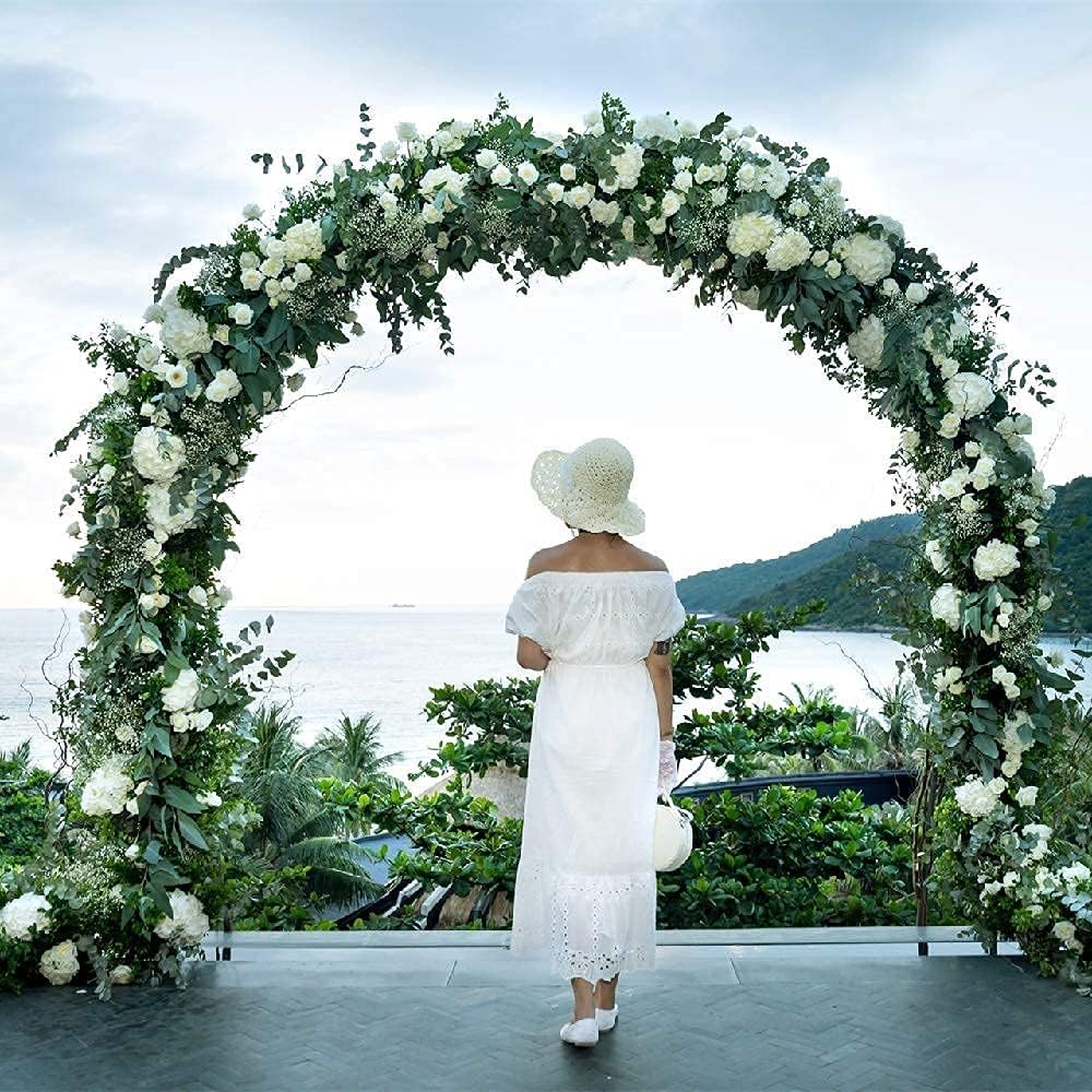 Kisflower 6pcs White Hydrangea Artificial Flowers - Faux Hydrangea Flowers, Fake Silk Flowers for Table Centerpiece