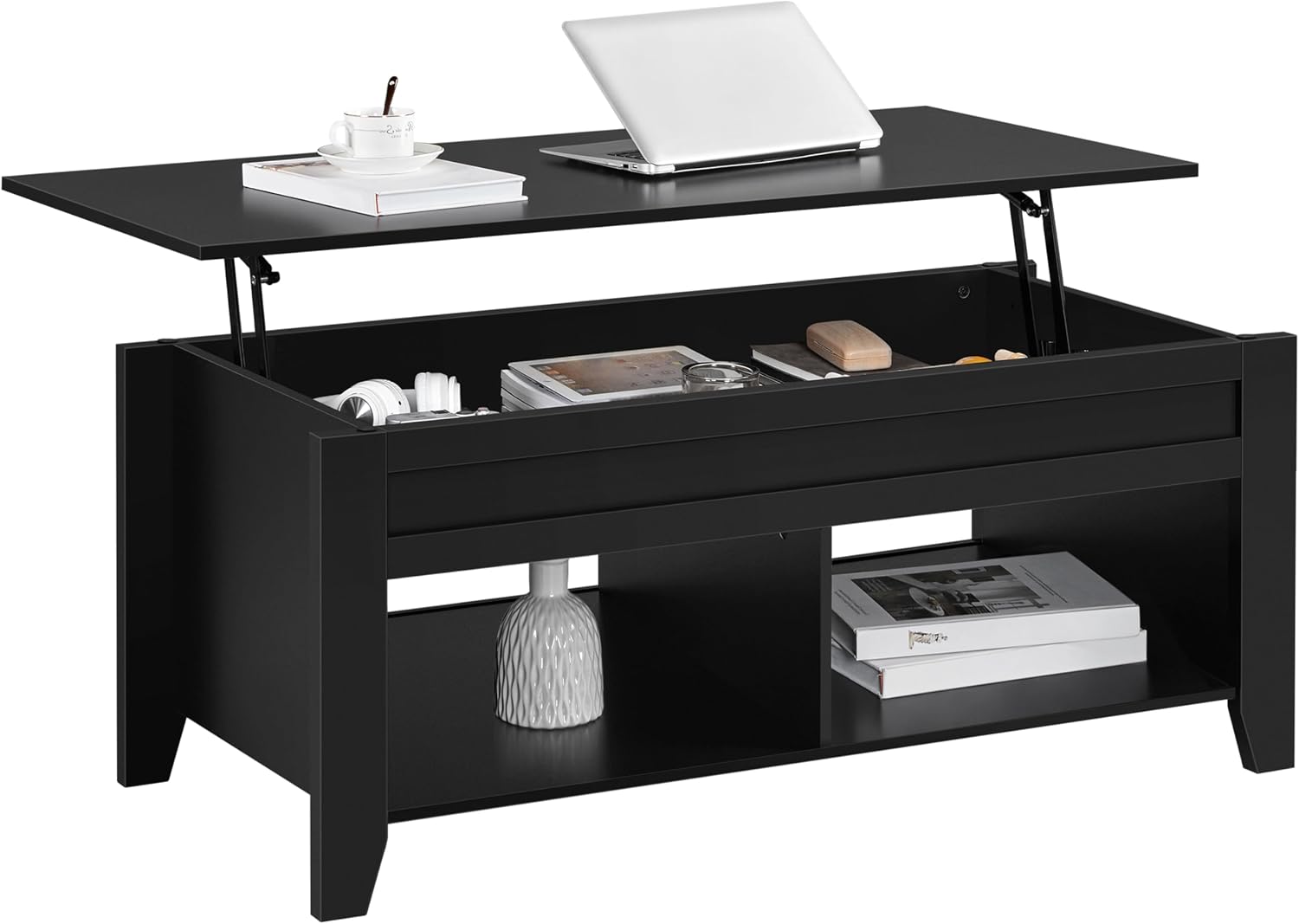 Yaheetech Lift Top Coffee Table with Hidden Storage Compartment Gray 47.5in