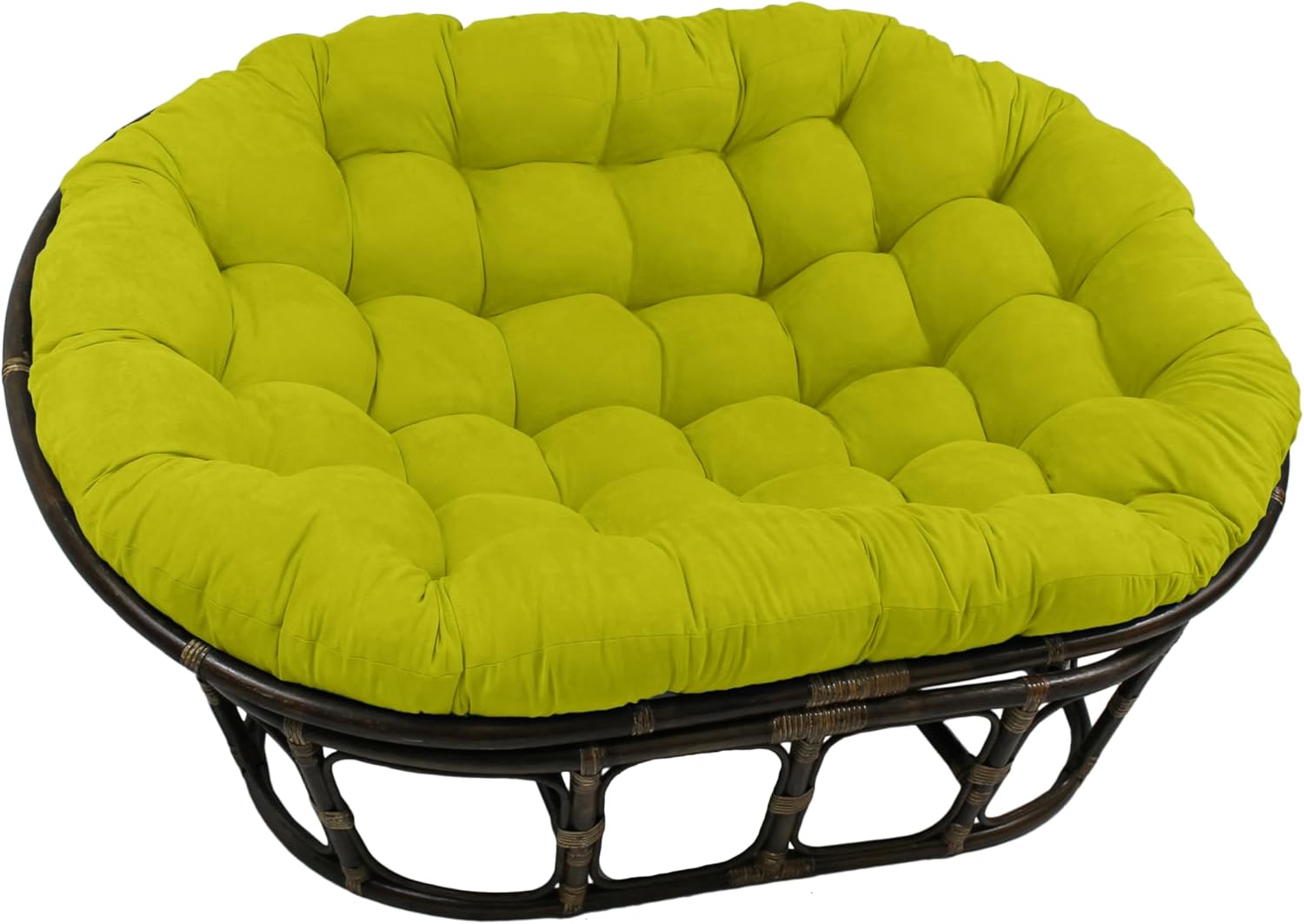Blazing Needles Solid Microsuede Double Papasan Chair Cushion, 58" x 6" x 78", Black