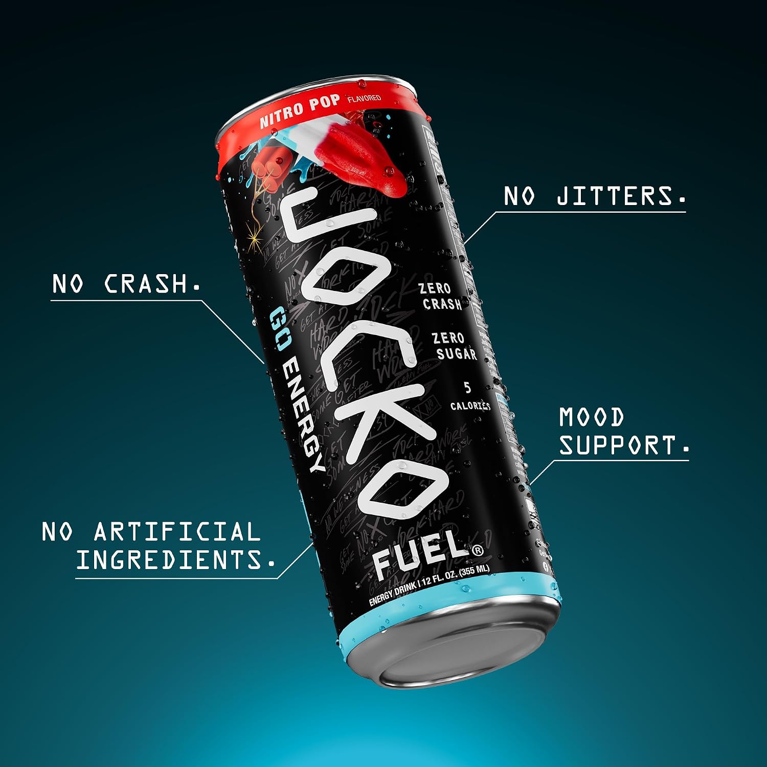 Jocko Fuel GO Energy Drinks, Sour Apple, 12 oz | 12 Pack