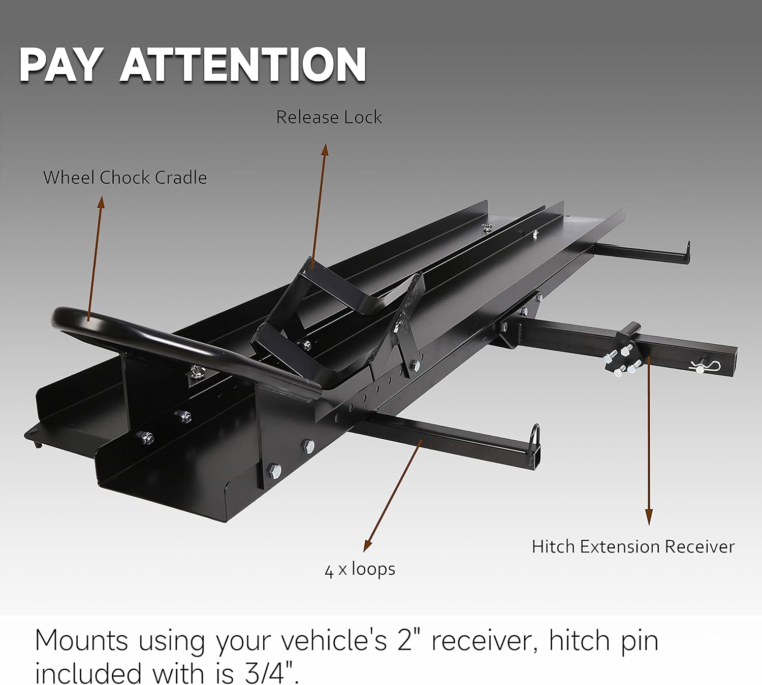 ECOTRIC 600LBS Black Motorcycle Carrier Mount Dirt Bike Rack Hitch Hauler |