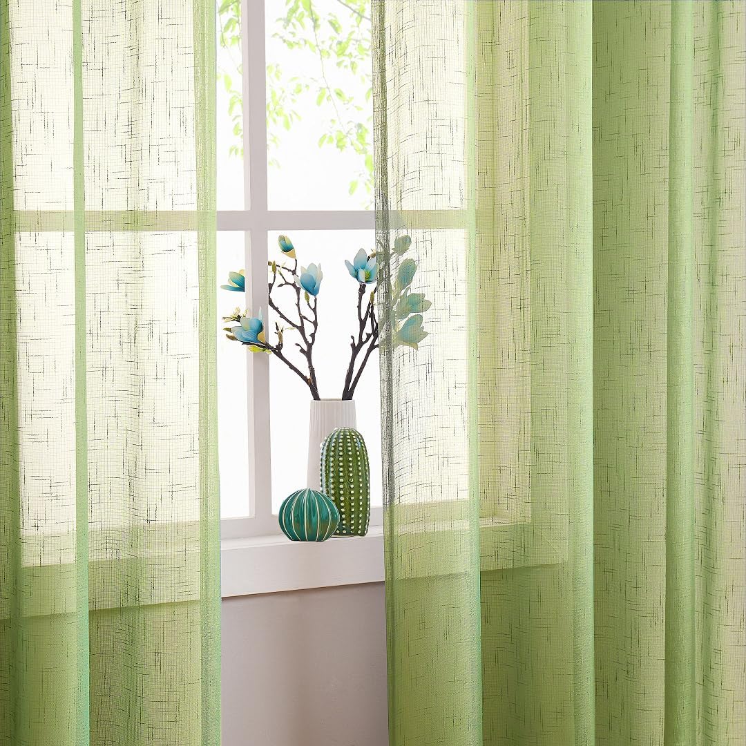 Randall Off White Sheer Open Weave Curtain for Living Room 2 Panels,72"