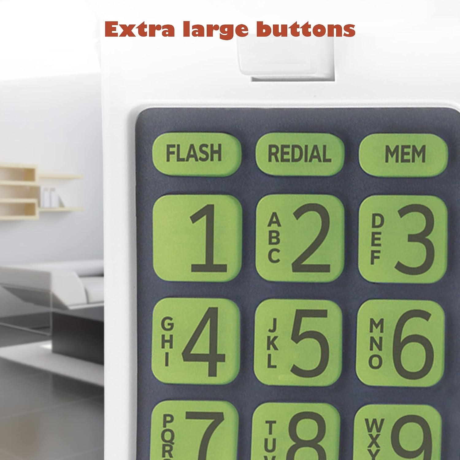 AT&T Trimline Corded Phone, No AC Power Needed, Extra Large Buttons, Visual Ringer, Lighted Keypad, 10-Number Speed Dial, Wall Mountable, White | 213