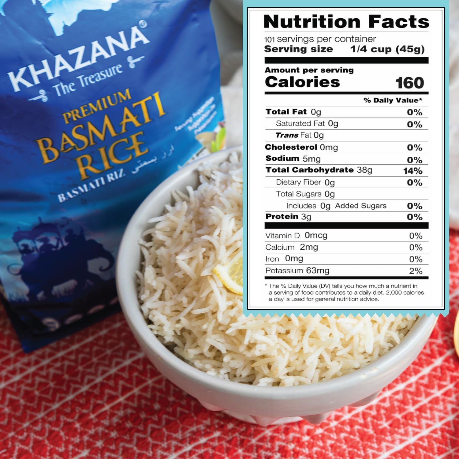 Authentic Premium Basmati Rice by Khazana in 10 lb Bag - Aromatic and Flavorful Indian Grain - Non-GMO, Gluten Free, Kosher, Cholesterol Free