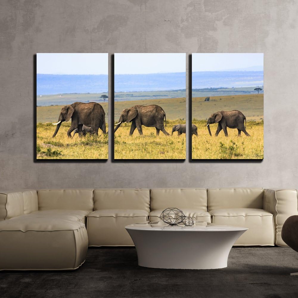 wall26 - 3 Piece Canvas Wall Art - Blue Ocean Waves - Modern Home Art Stretched and Framed Ready to Hang - 16"x24"x3 Panels